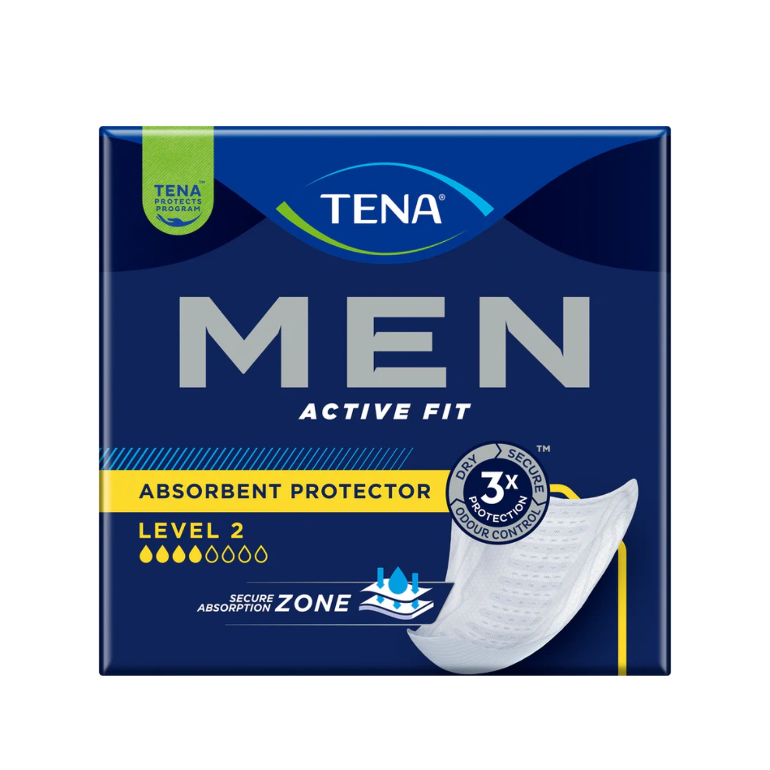 TENA Men Level 2 Absorbent Protector Pads - 10 Pack
