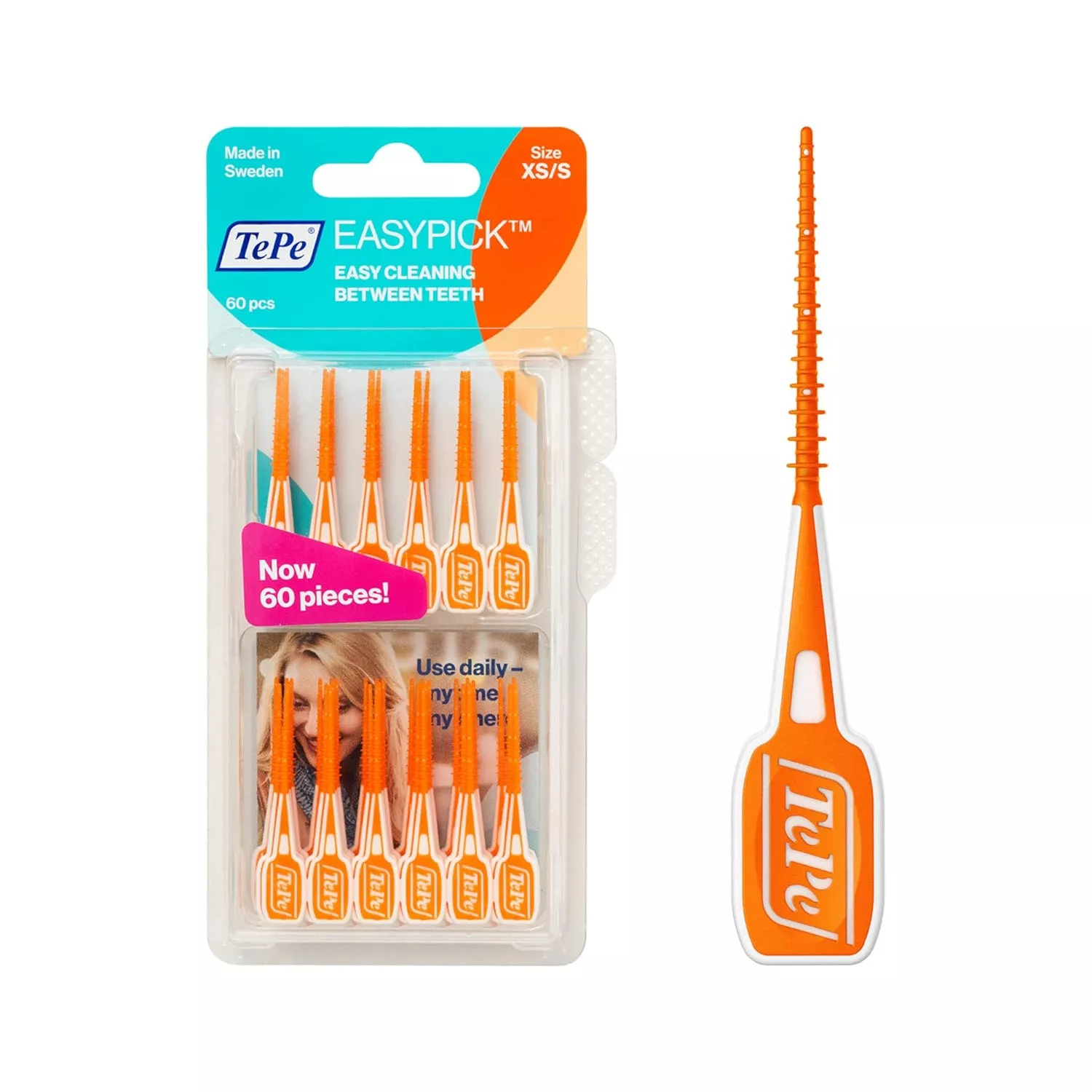 TePe EasyPick Interdental Brushes Orange XS/S Pack of 60