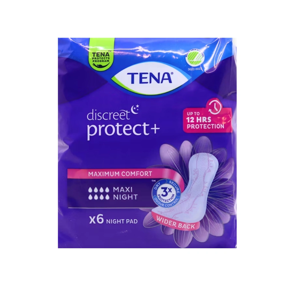 Tena Lady Discreet Maxi Night Pads - 6 Pack
