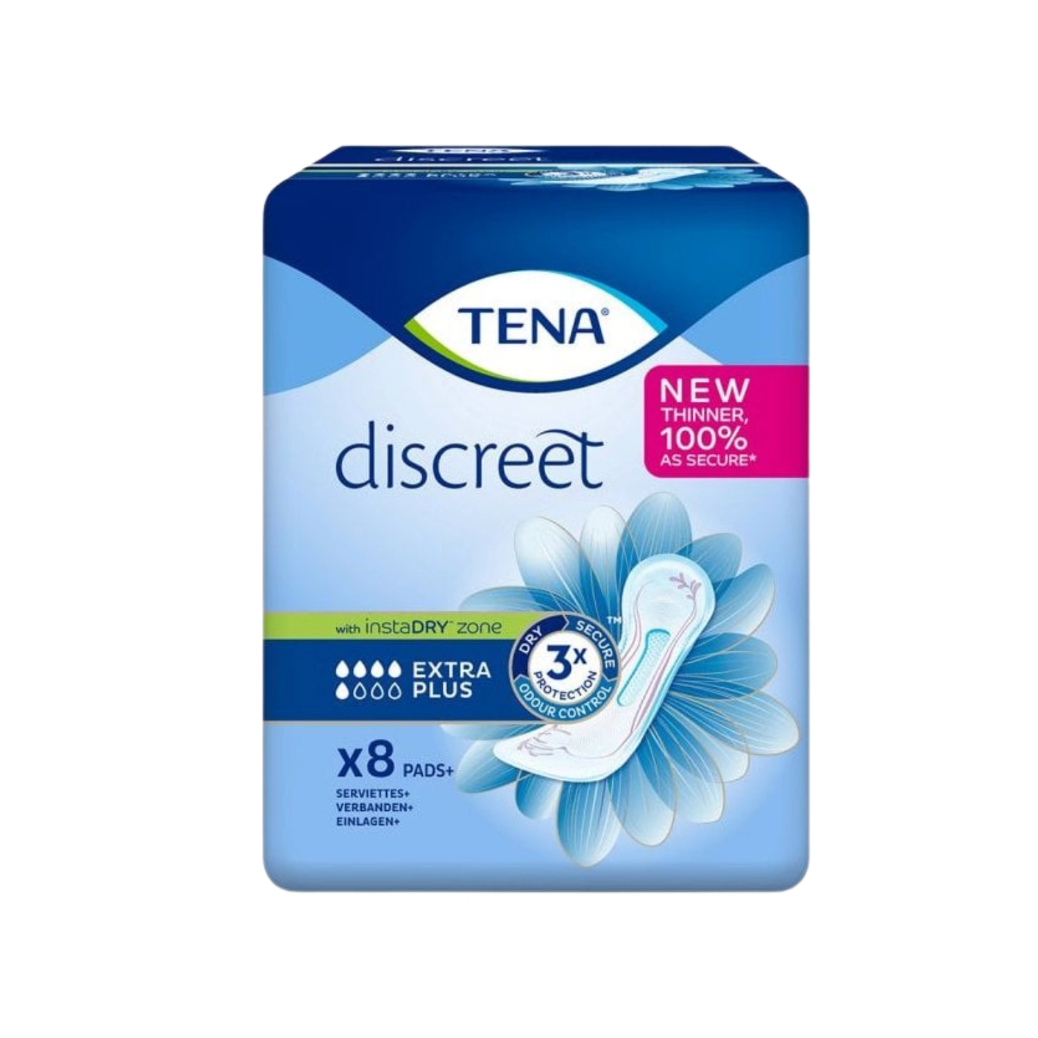 Tena Lady Extra Plus White Pads 8 Count