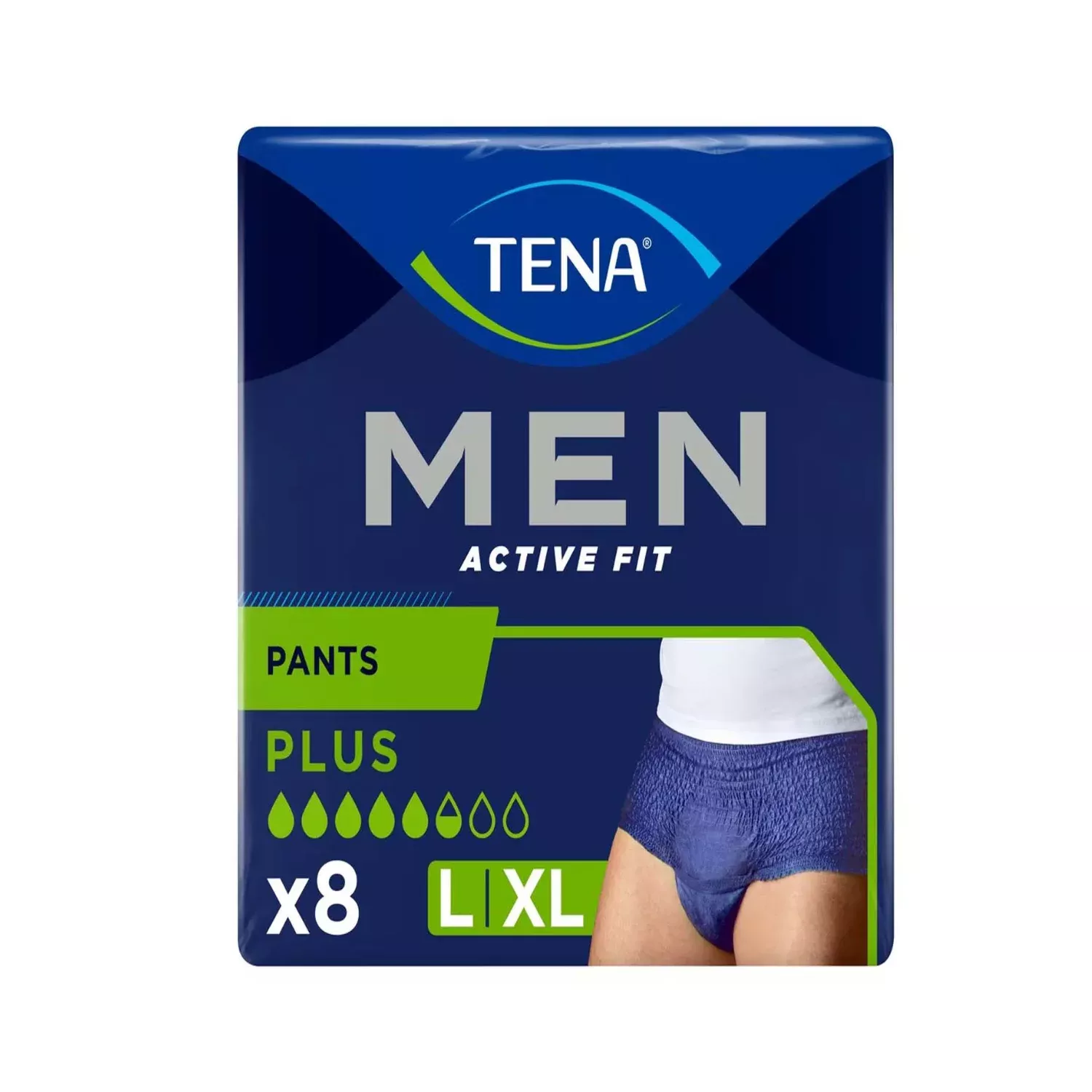 Tena Men Active Fit Plus Size L/XL - 8 Pants