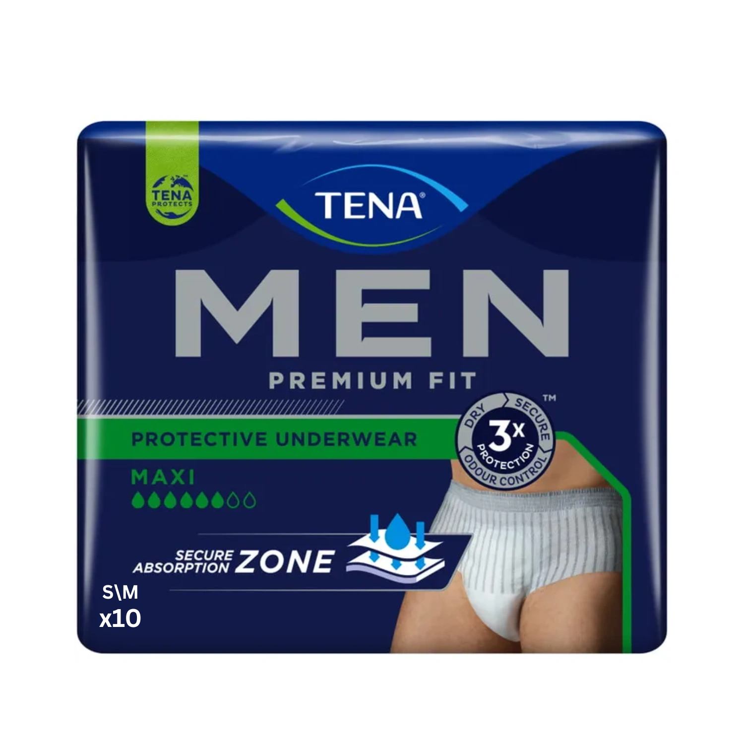 Tena Men Premium Fit  Underwear S/M 10 Pants