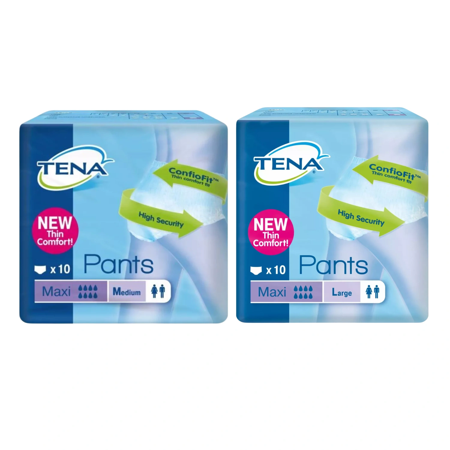 Tena Pants Maxi New Thin Comfort fit 10 Pieces