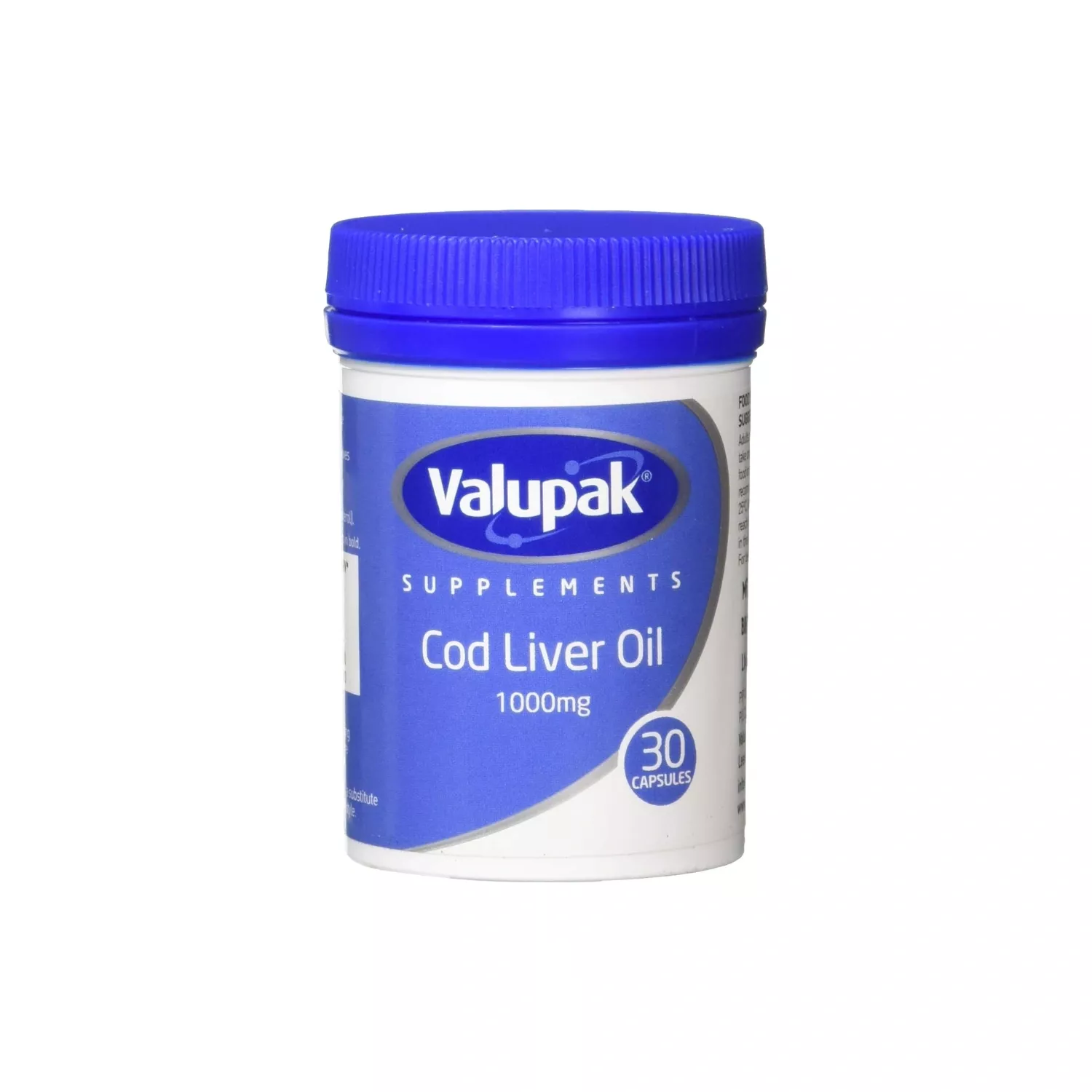 Valupak Cod Liver Oil Capsules High Strength 1000mg 30 Capsules