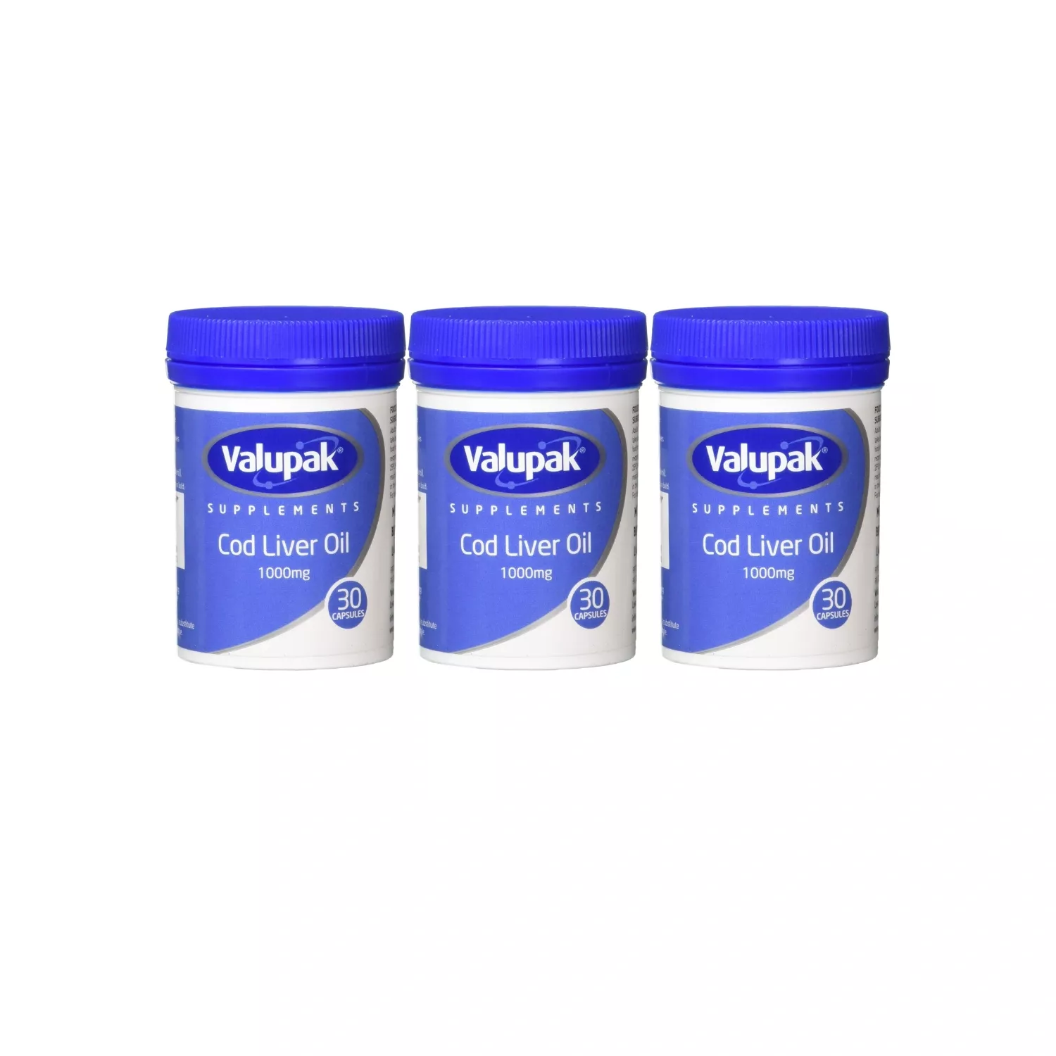 Valupak Cod Liver Oil Capsules High Strength 1000mg 3 x 30 Capsules