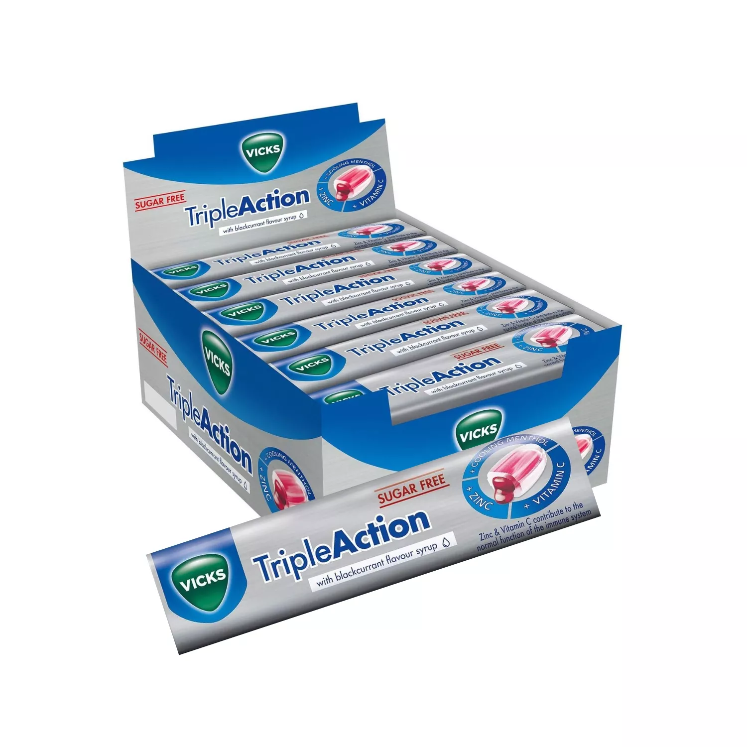 24x Vicks Triple Action Blackcurrant Lozenges 42g