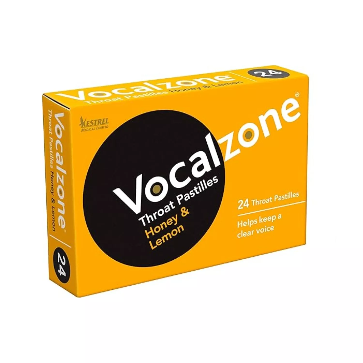 Vocalzone Throat Pastilles - Honey & Lemon - 24 Pastilles