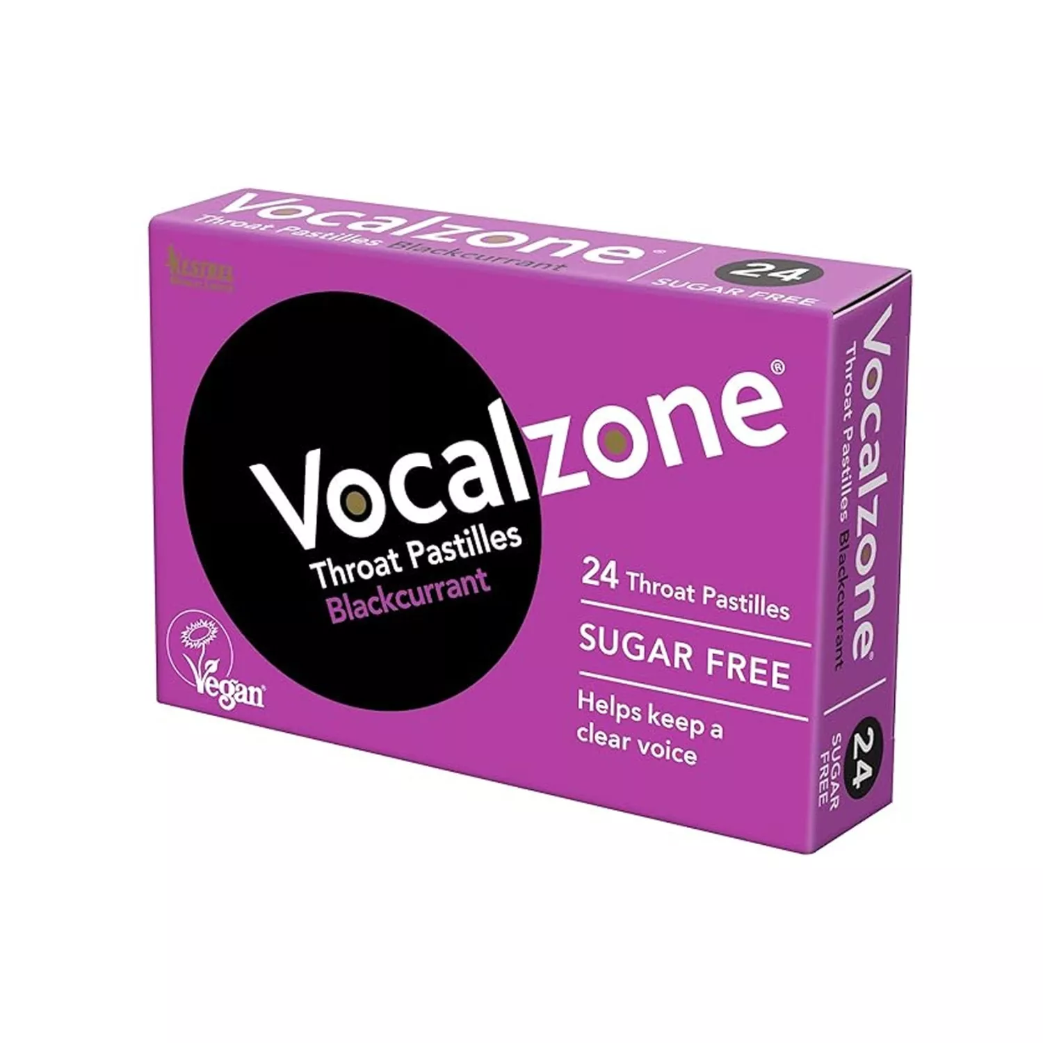 Vocalzone Blackcurrant Sugar-Free Pastilles 24 pieces