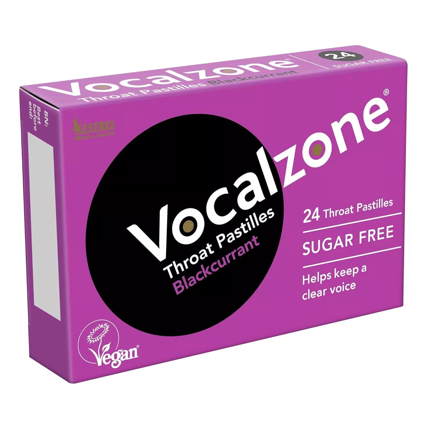 Vocalzone Throat Pastilles Blackcurrant ’ 24 Pastilles