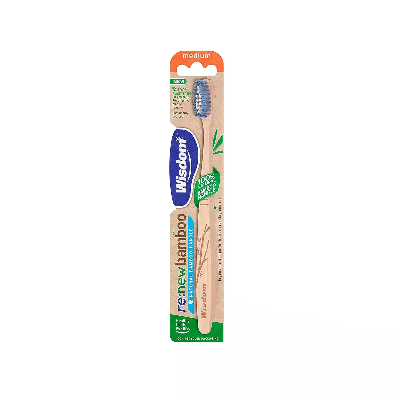 Wisdom Renew Bamboo Handle Toothbrush - Medium