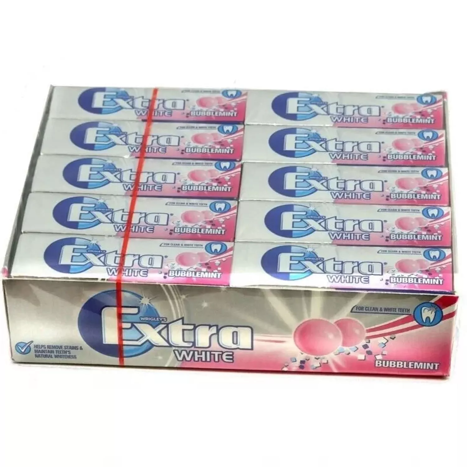 Wrigley's Extra White Bubble mint Chewing Gum 14g (Pack of 30)