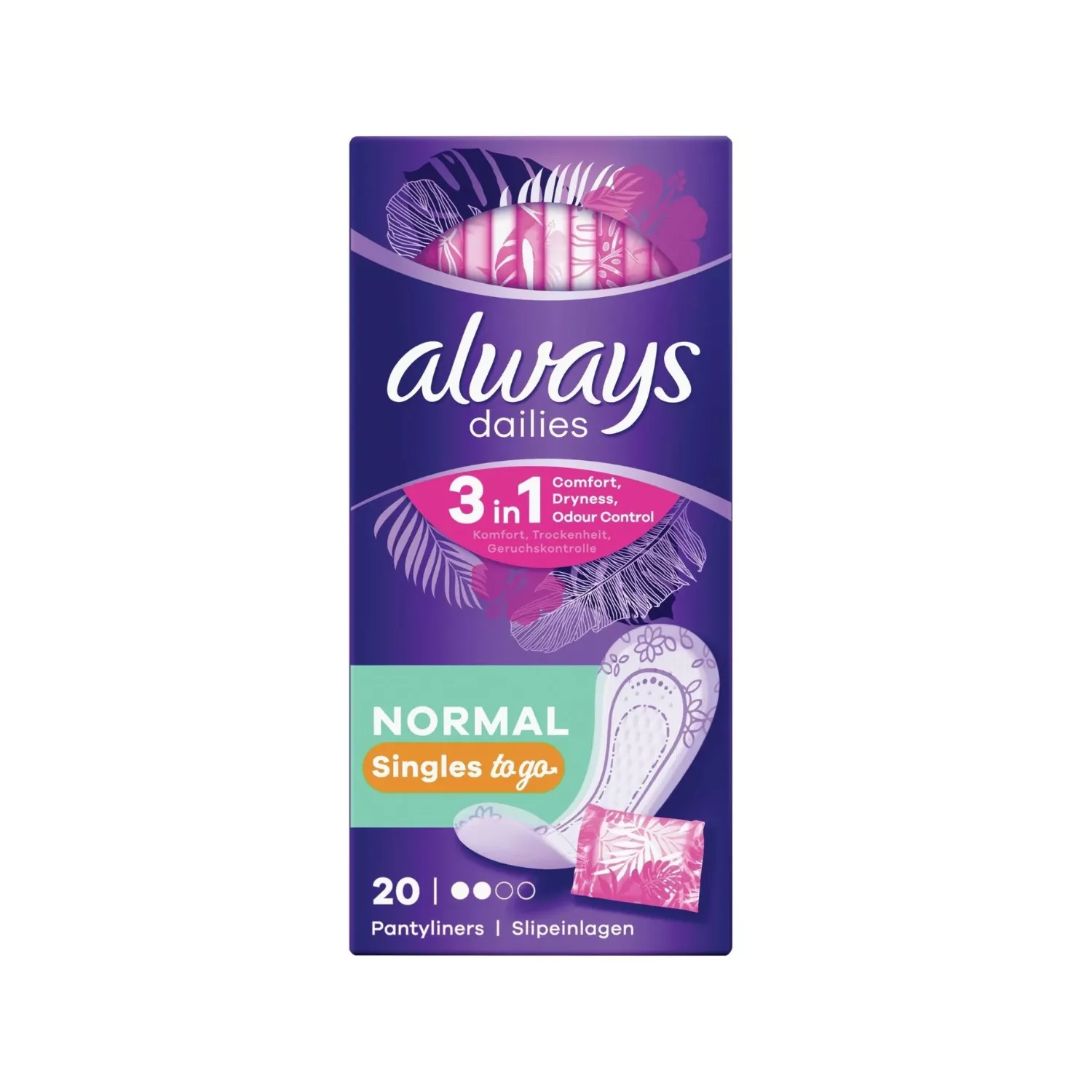 Always Daily Fresh Normal Wrapped Panty Liners Fresh Scent Pack of 20