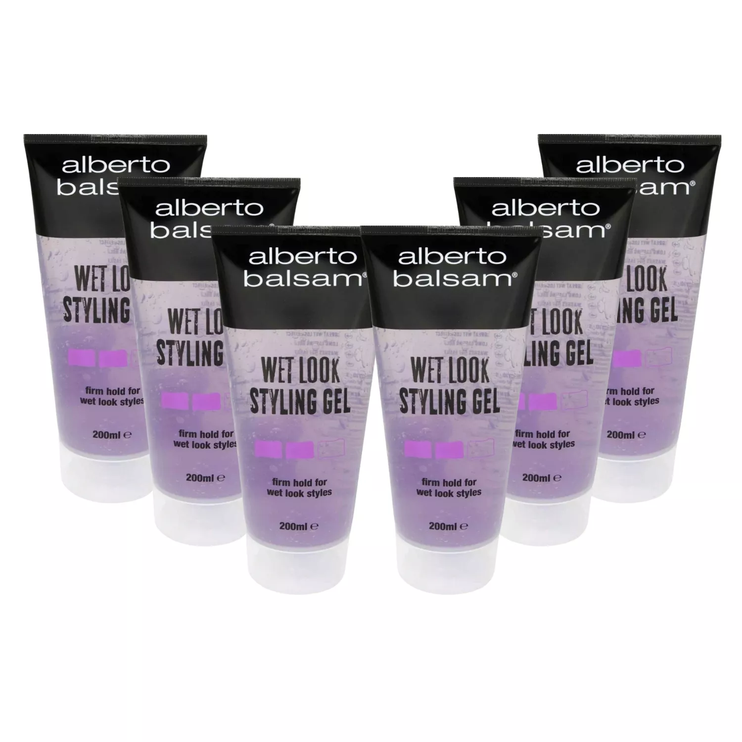 6x Alberto Balsam Wet Look Styling Gel 200ml