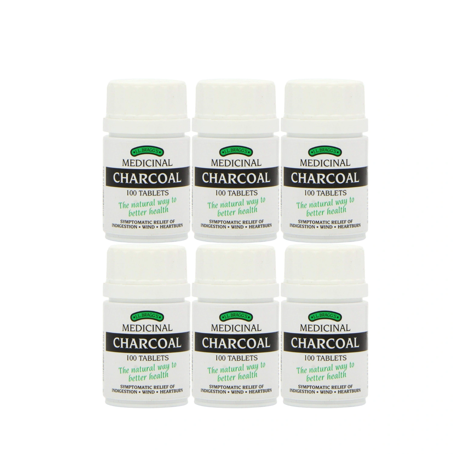 Bragg's Charcoal 100 Tablets - Pack of 6