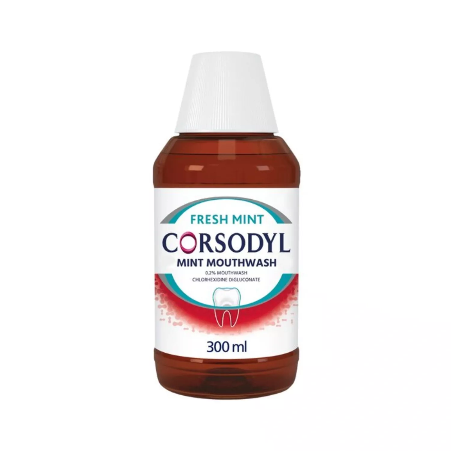 Corsodyl Antibacterial Mouthwash, Fresh Mint, 300 ml