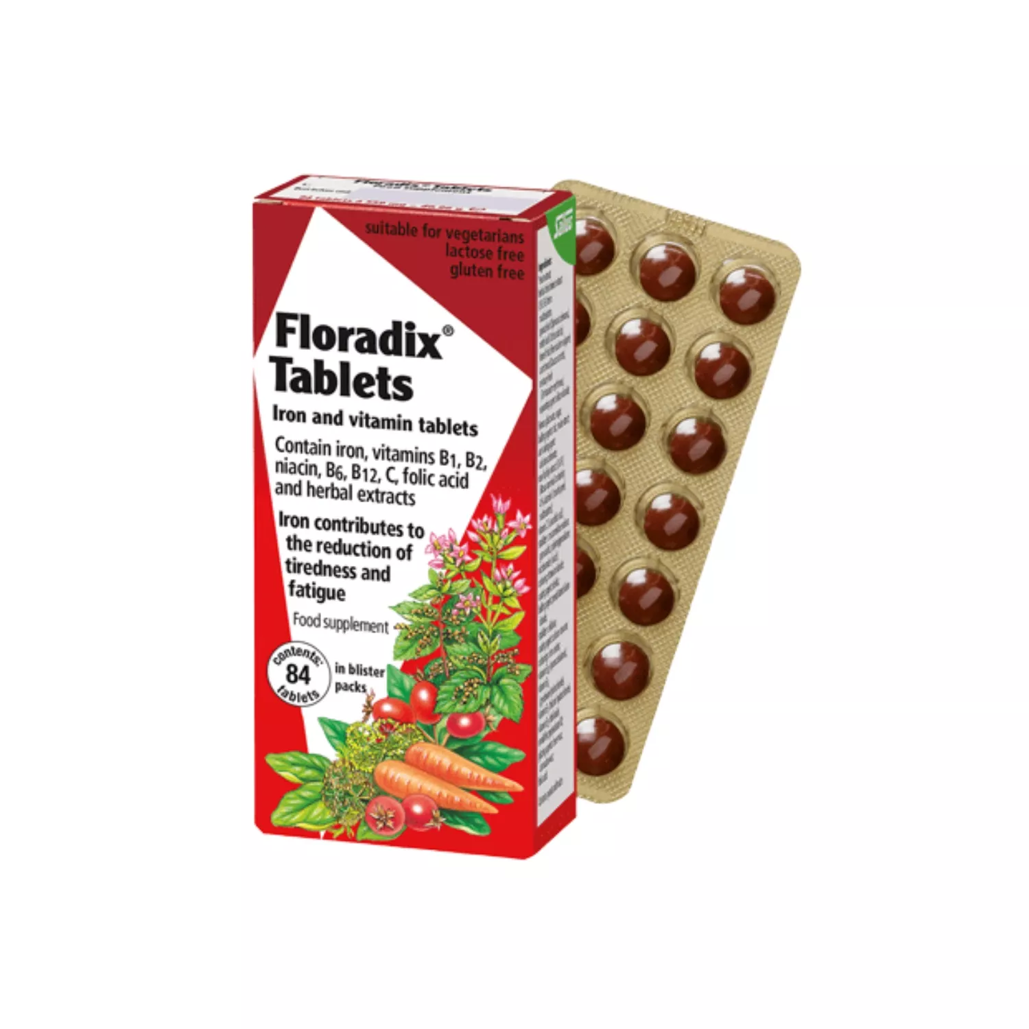 Floradix Iron & Vitamin Tablets 84 Tablets