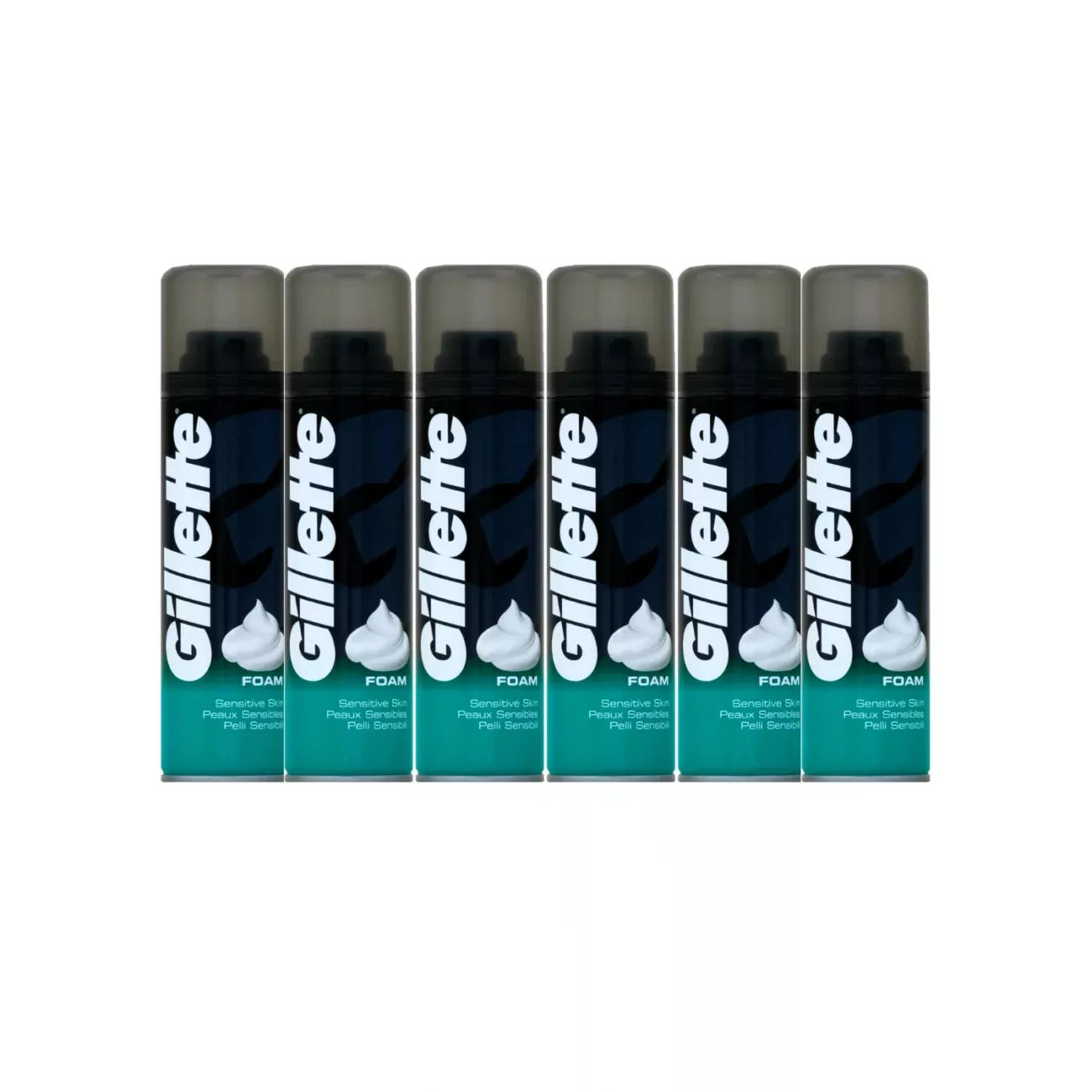 Gillette Classic Shaving Foam Sensitive Skin 200ml - Pack 6