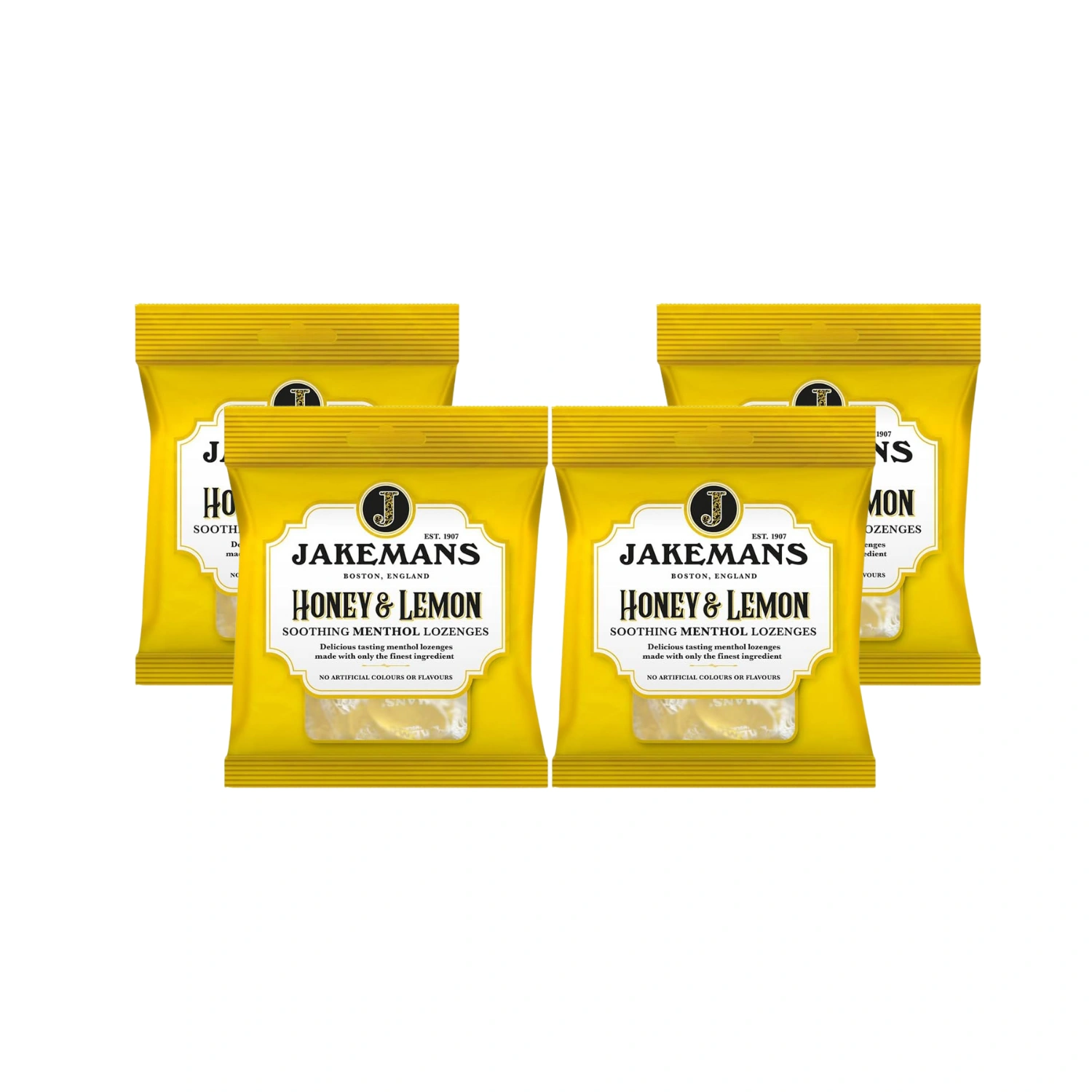 4x Jakeman's Lozenges Honey & Lemon Menthol 73g