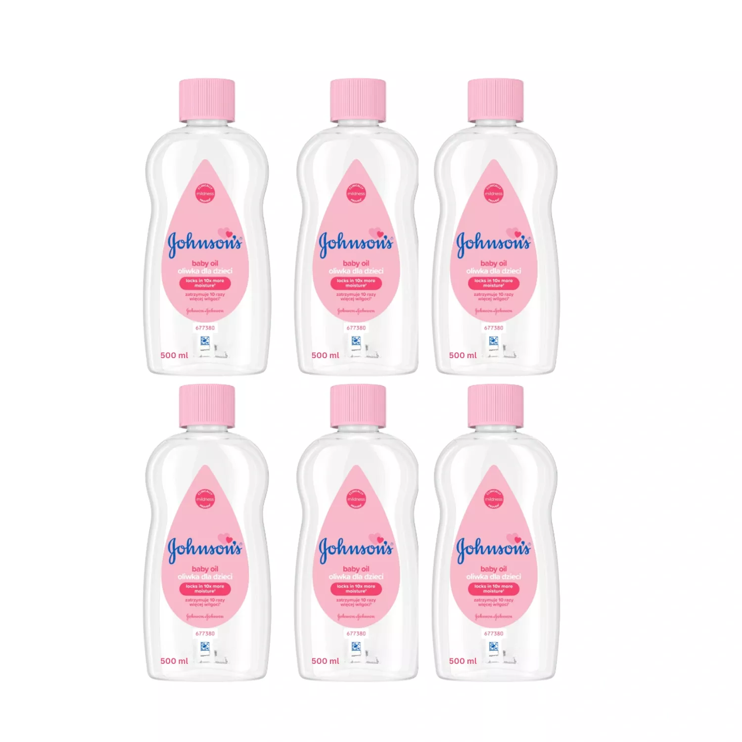 Johnsons Baby Oil 500ml x 6 Pack