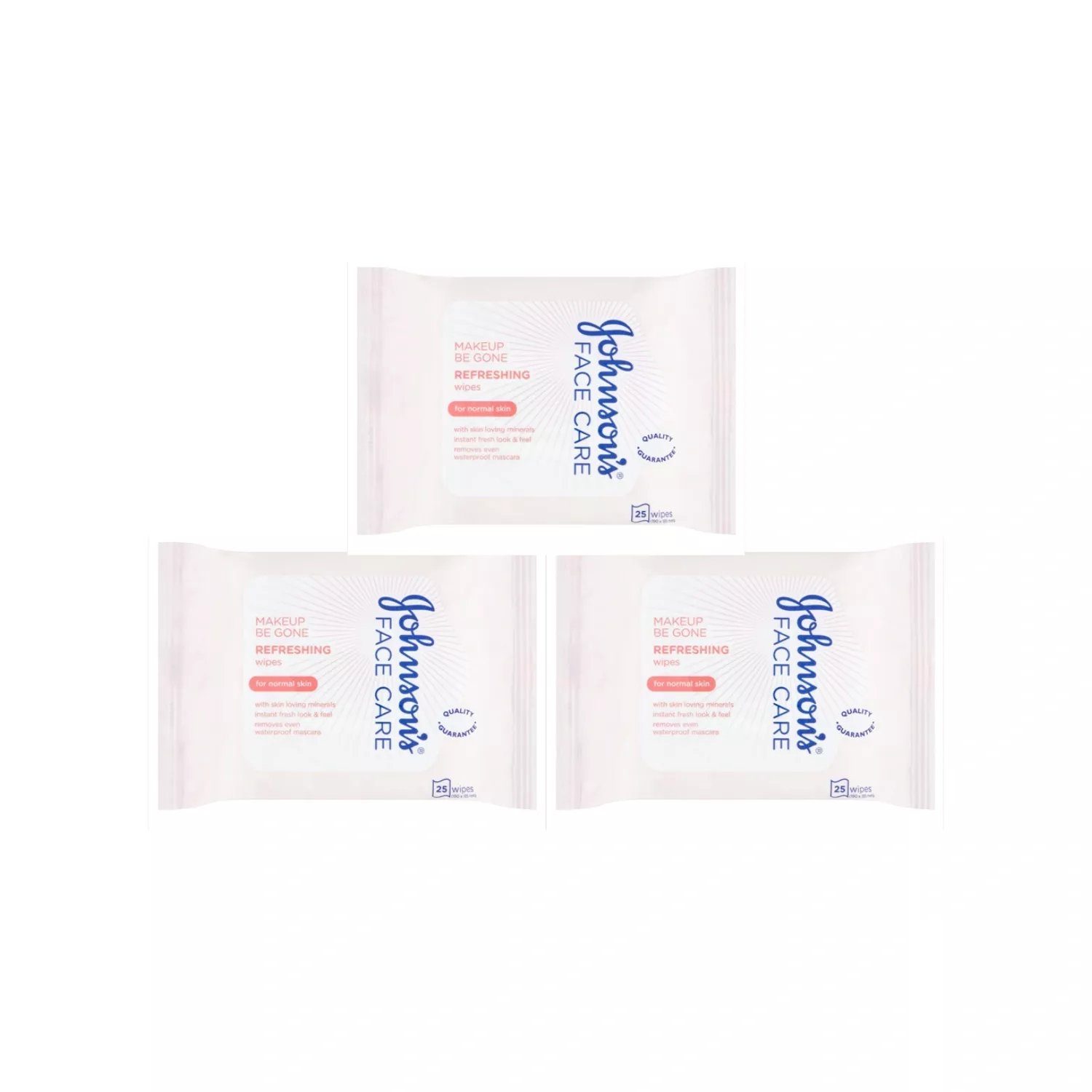 Johnsons Makeup Be Gone Refreshing Wipes 25 wipes - Pack of 3