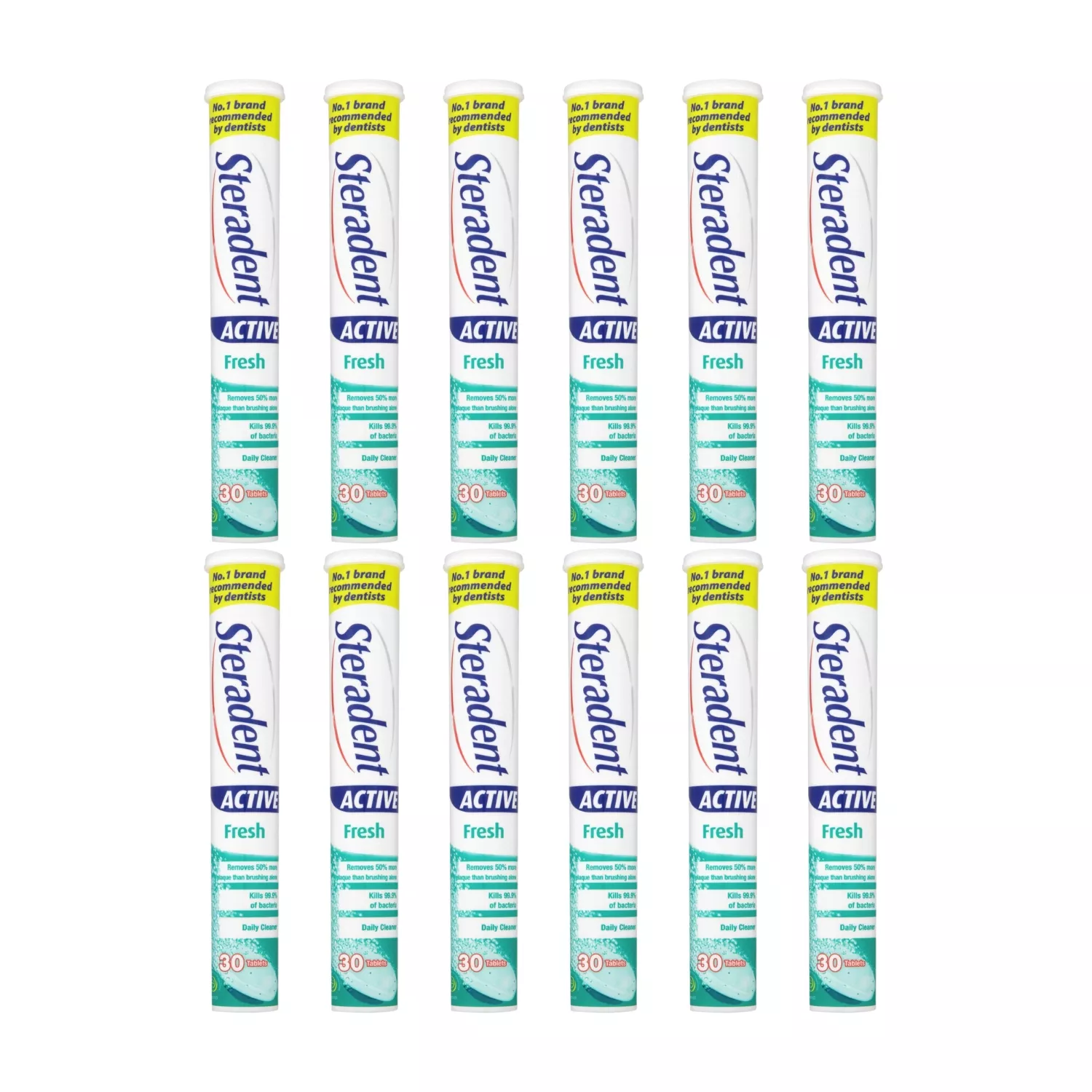 Steradent Active Fresh Denture Cleaner 30 Tablets - Pack Of 12