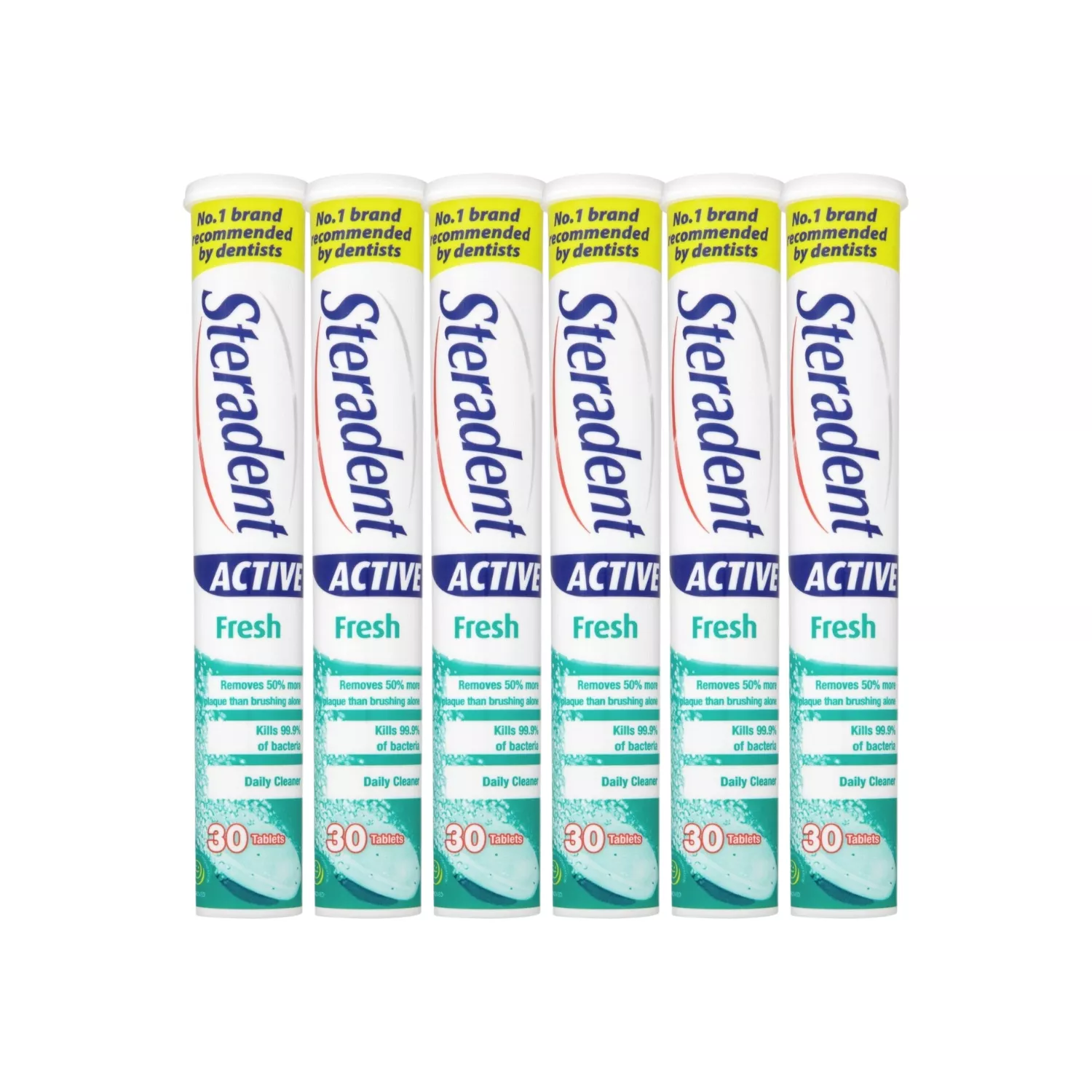 Steradent Active Fresh Denture Cleaner 30 Tablets - Pack Of 6
