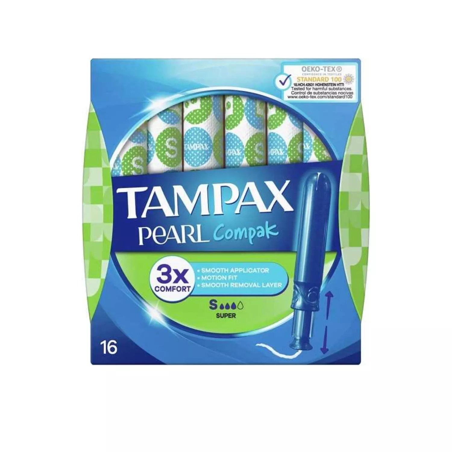 Tampax Pearl Compak Super Tampons 16 Count