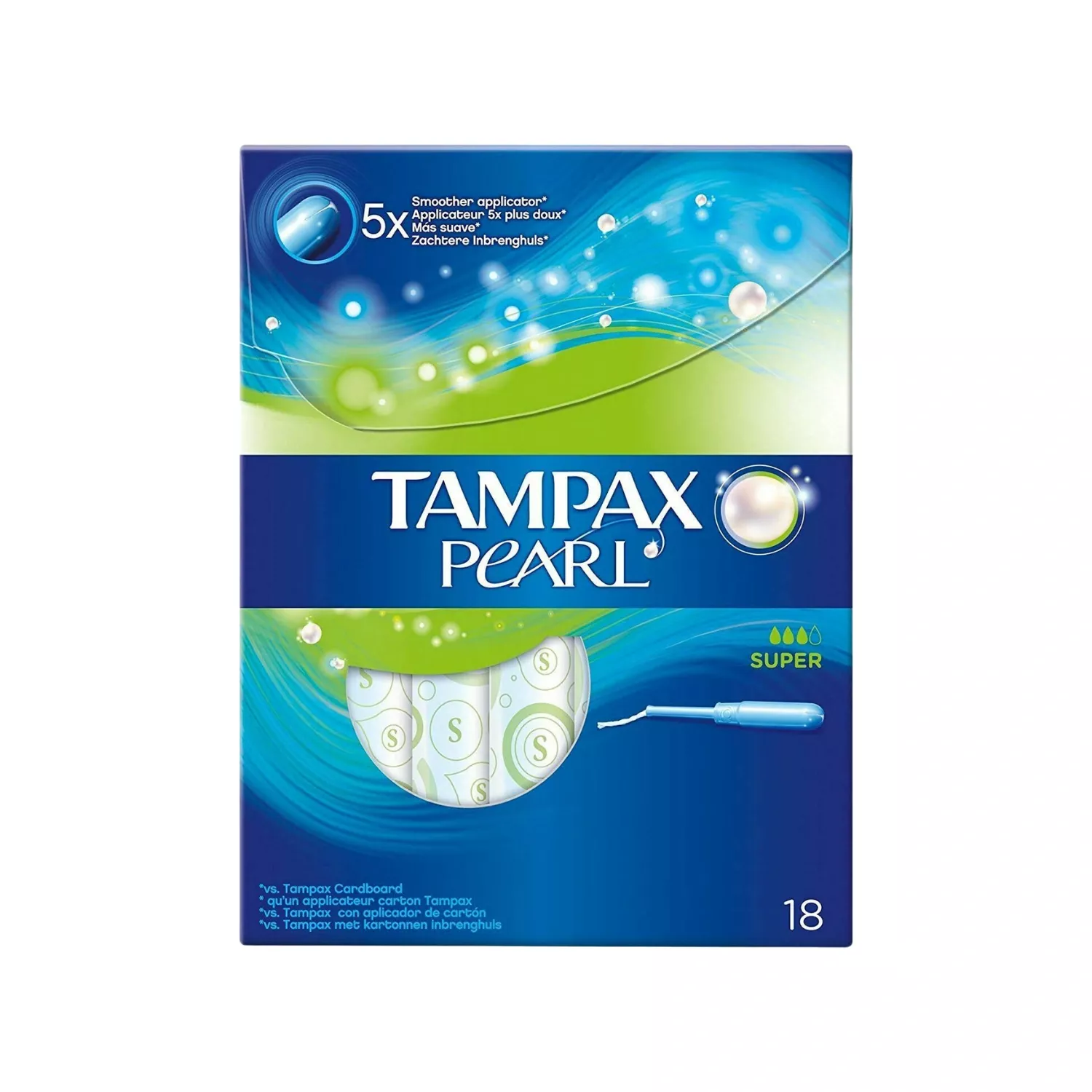 Tampax Pearl Super Tampons Applicator 18
