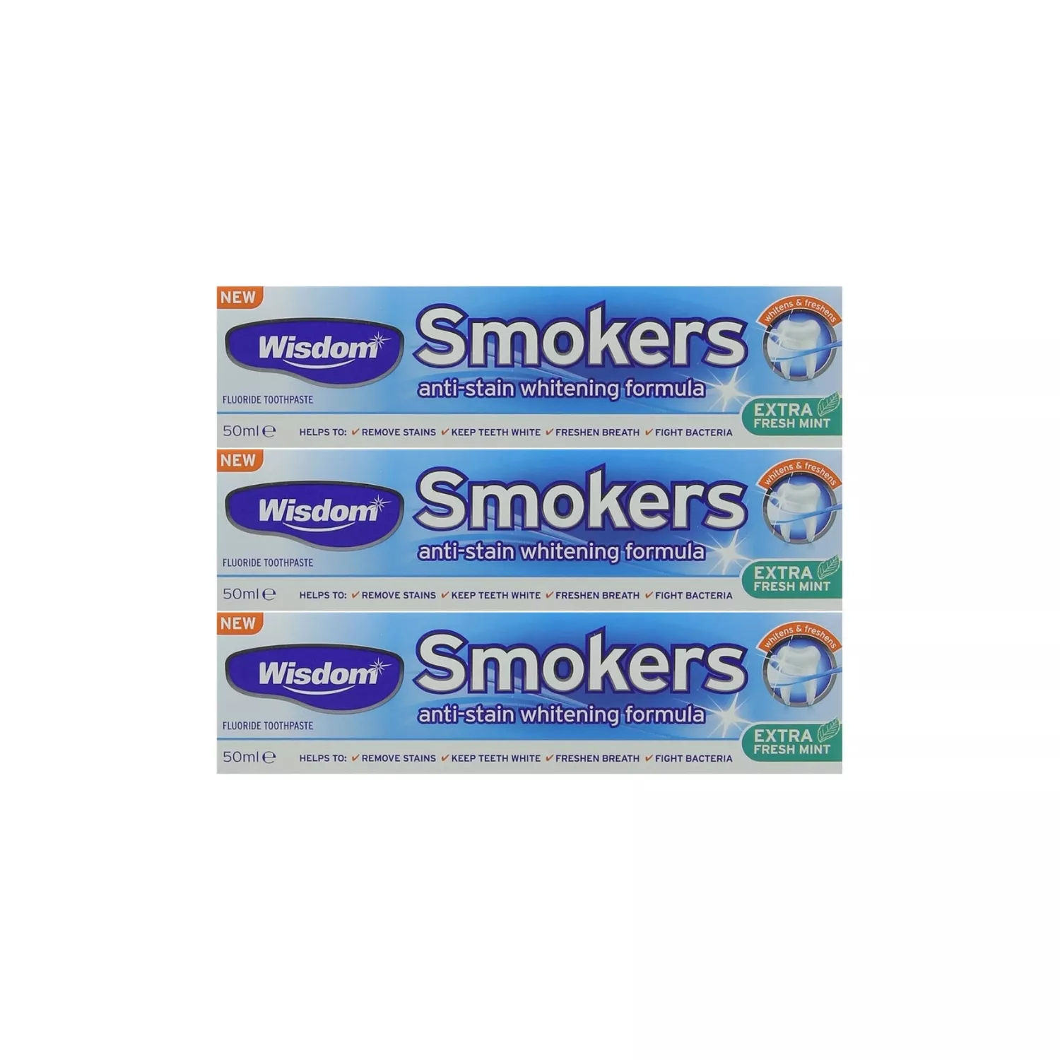 3x Wisdom Smokers Toothpaste 50ml