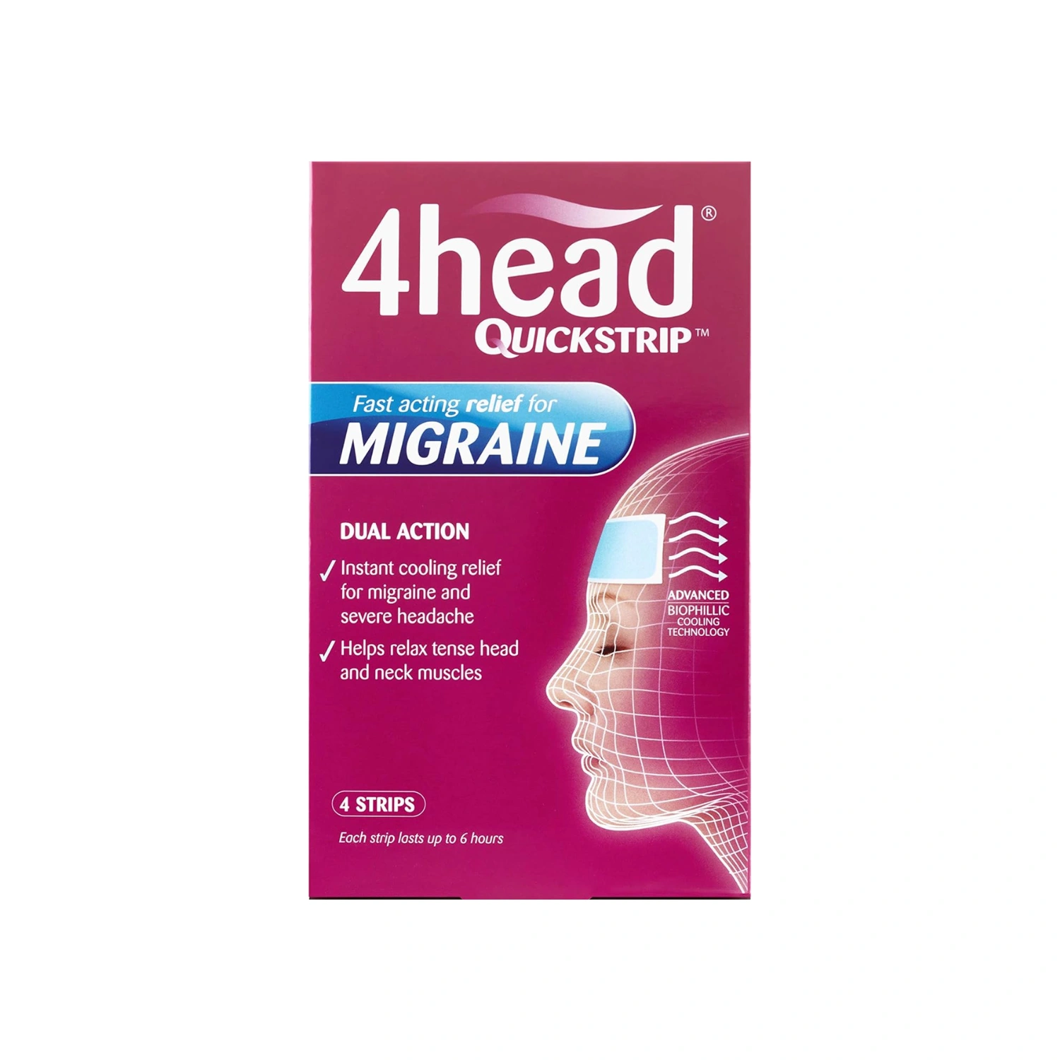 4Head Quickstrip Headache and Migraine Relief Strips