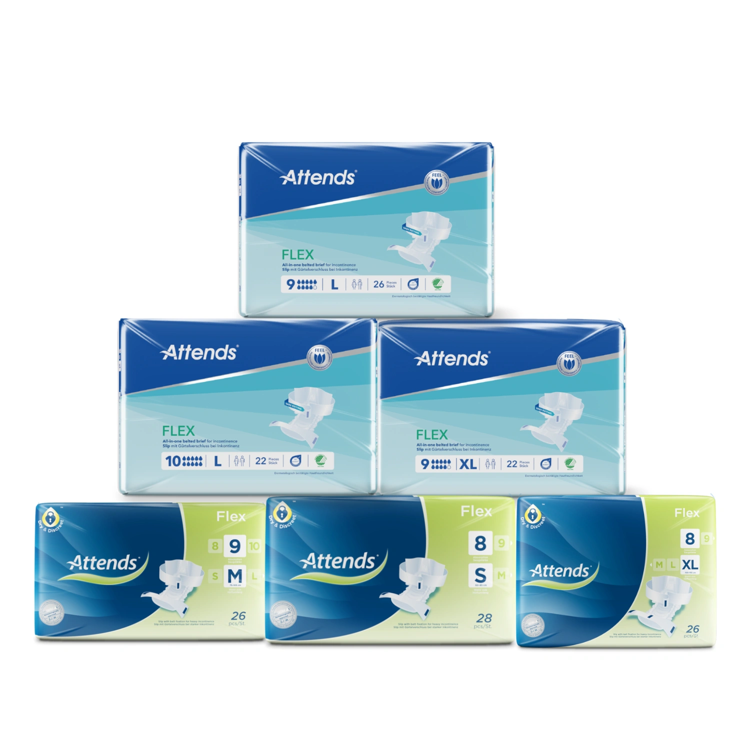 Attends Flex All-In-One Belted Pads