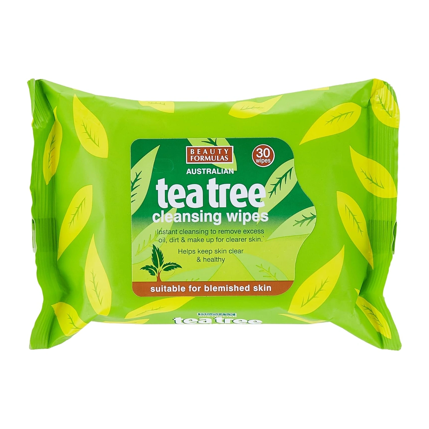 Beauty Formulas Tea Tree Cleansing Wipes 30 Count