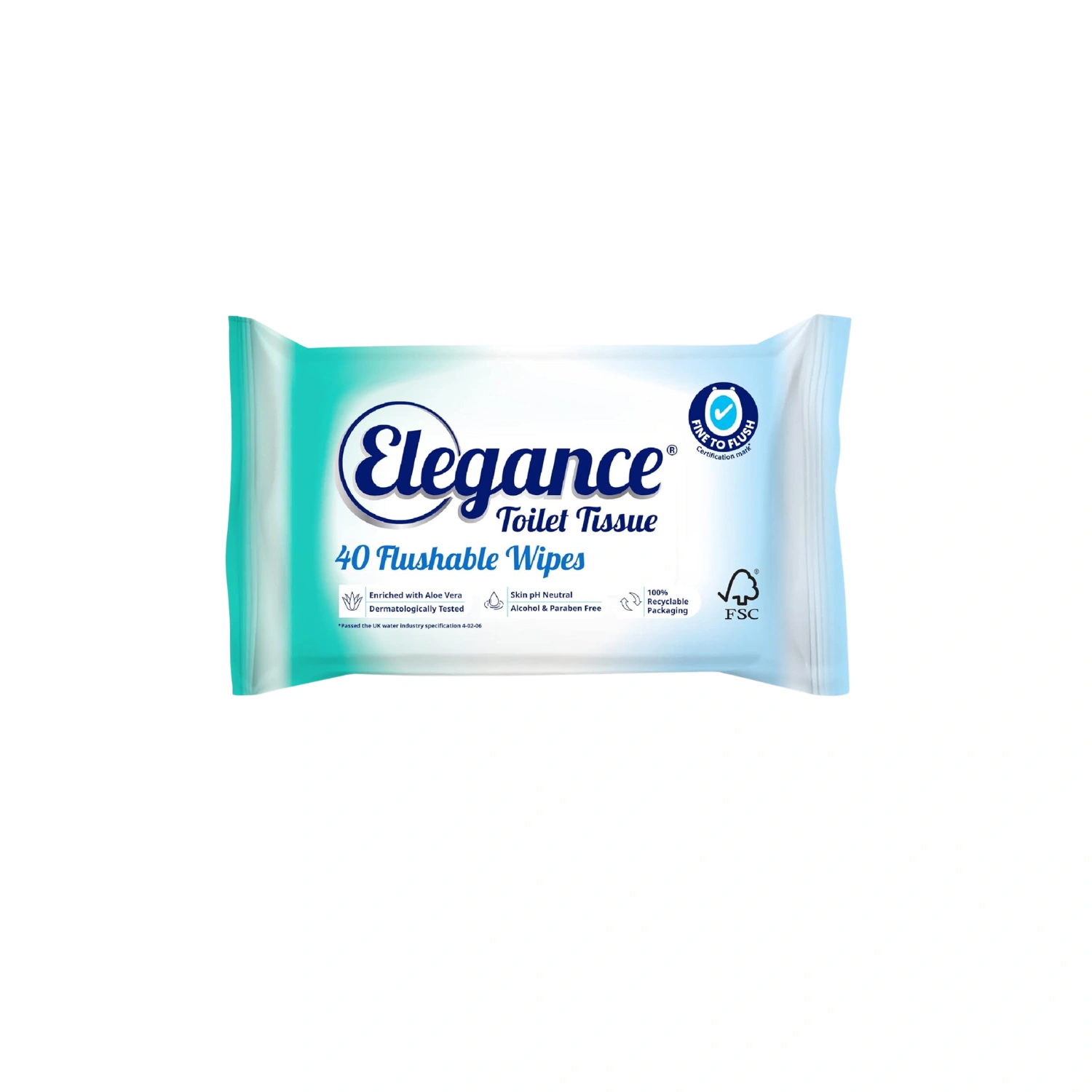 Elegance Toilet Tissue Flushable Wet Wipes 40 Sheet