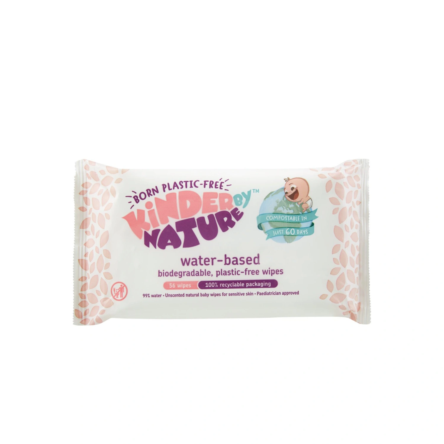 Kinder By Nature Water Baby Wipes 56s