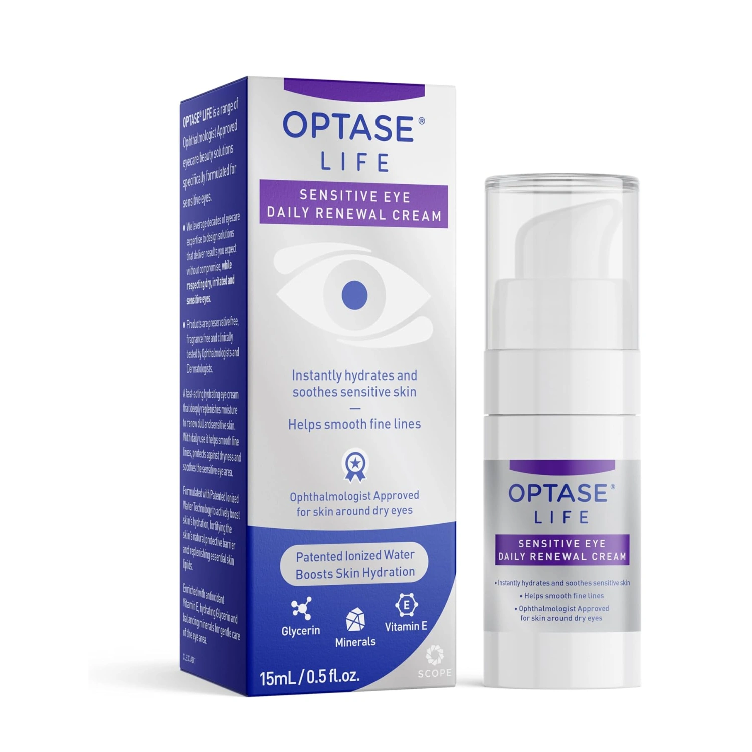 Optase Life Sensitive Eye Daily Renewal Cream 15ml