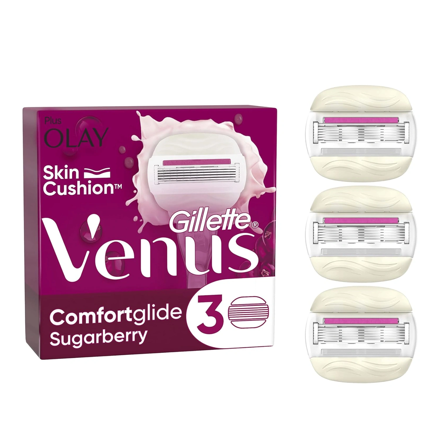 Venus Comfortglide Sugarberry plus Olay Razor Blades 3 pack