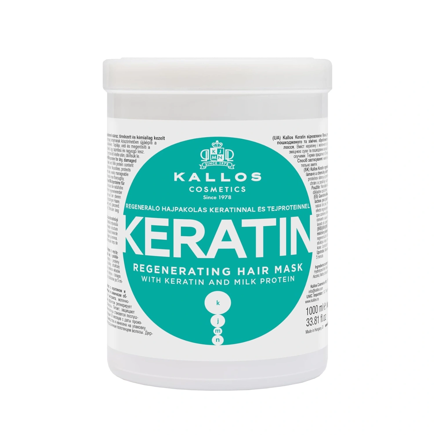 Kallos KJMN Keratin Regenerating Hair Mask 1000 ml