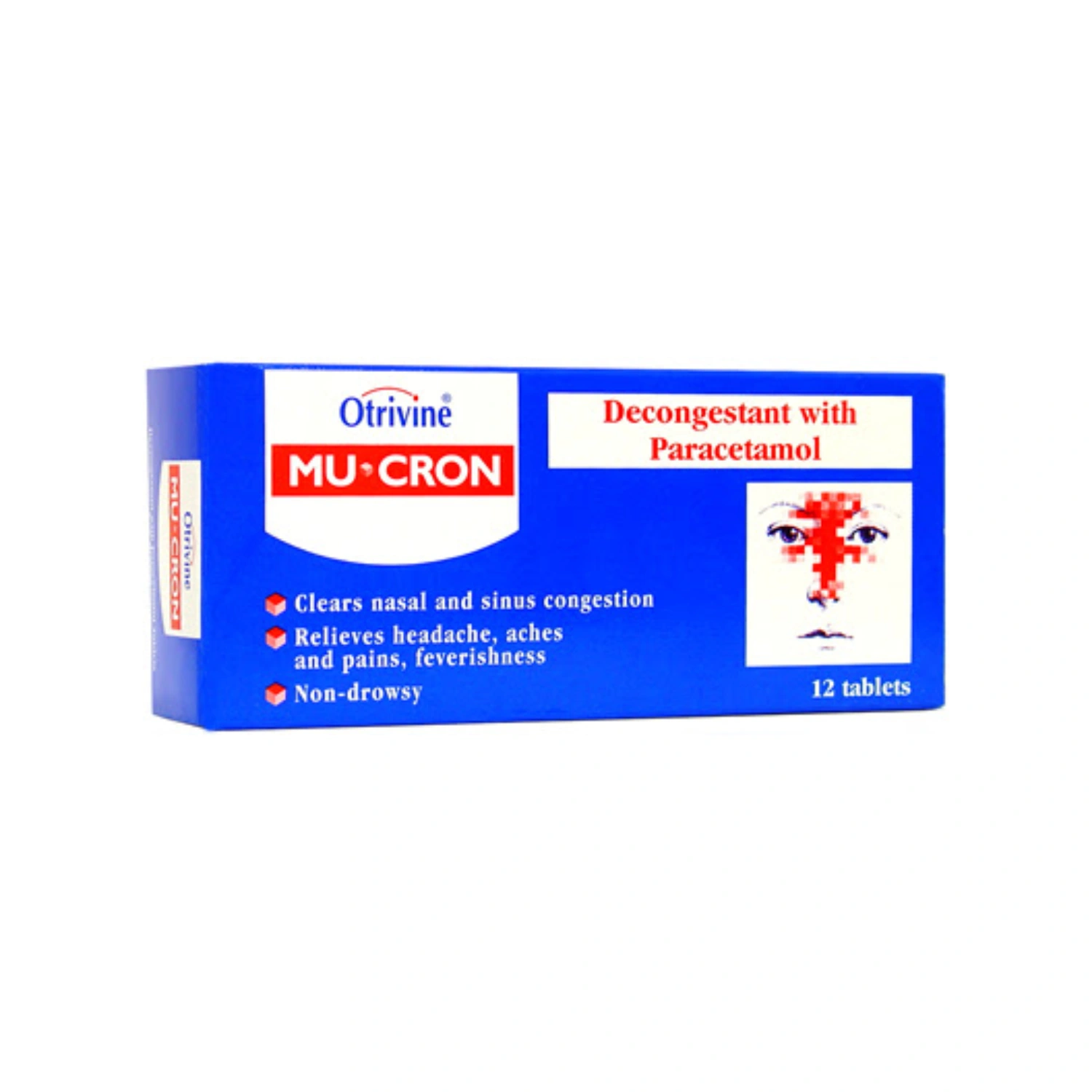 Otrivine Mu-Cron Decongestant & Paracetamol Tablets 12