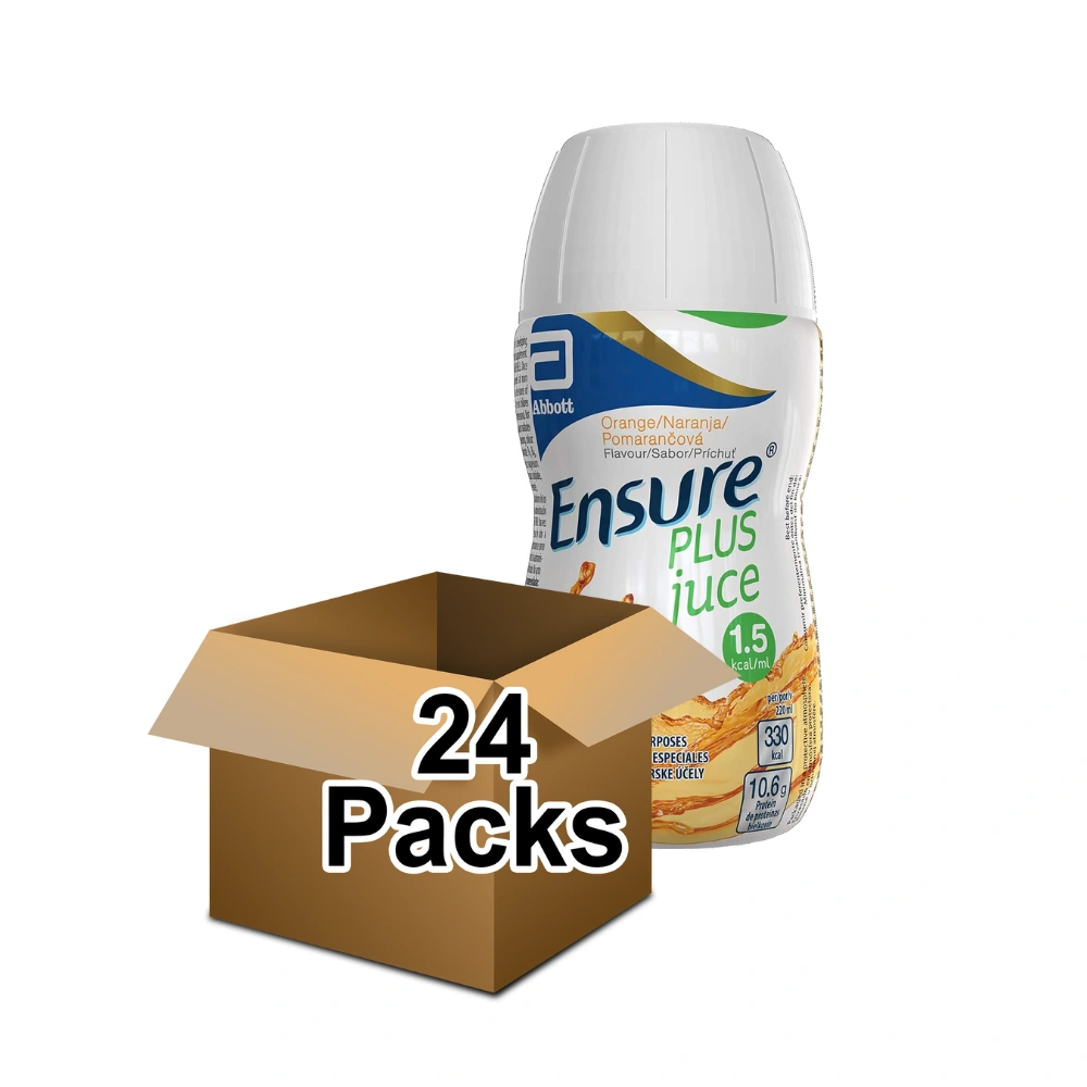 Ensure Plus Juice Nutritional Supplement Drink, Juice Style, Orange Flavour, 220 ml (Pack of 24)