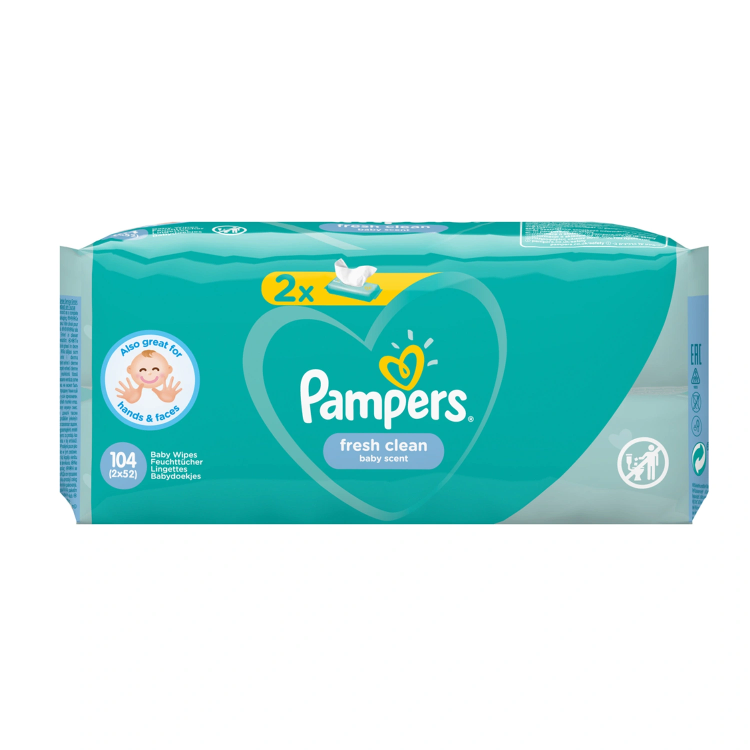 Pampers Fresh Clean Baby 104 Wipes