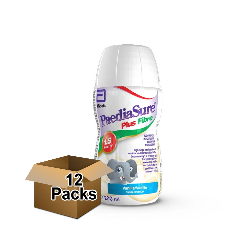 Paediasure Plus Fibre Bottle Vanilla 200ml - Pack of 12
