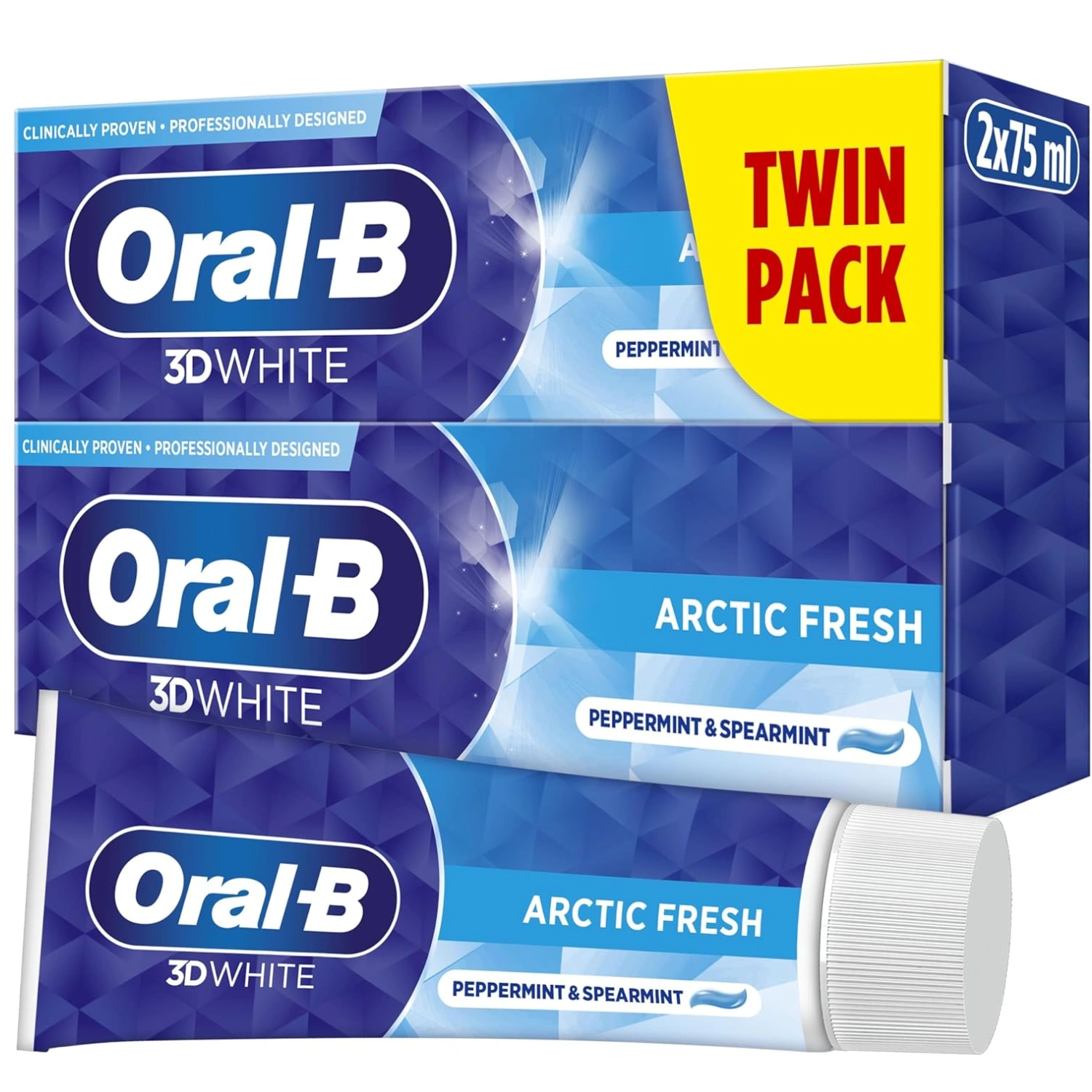 Oral-B 3D White Arctic Fresh Toothpaste Twin Pack 2x75ml