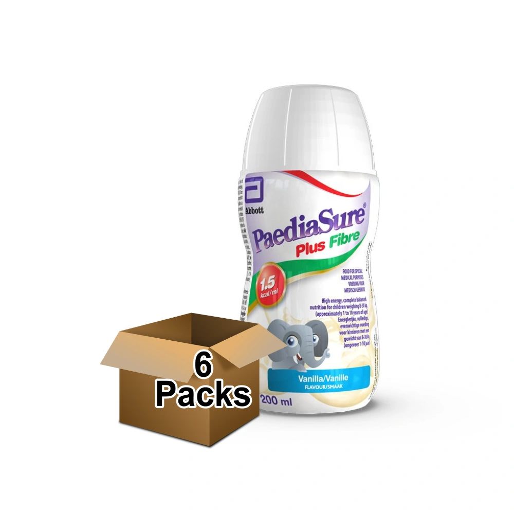 Paediasure Plus Fibre Bottle Vanilla 200ml - Pack of 6