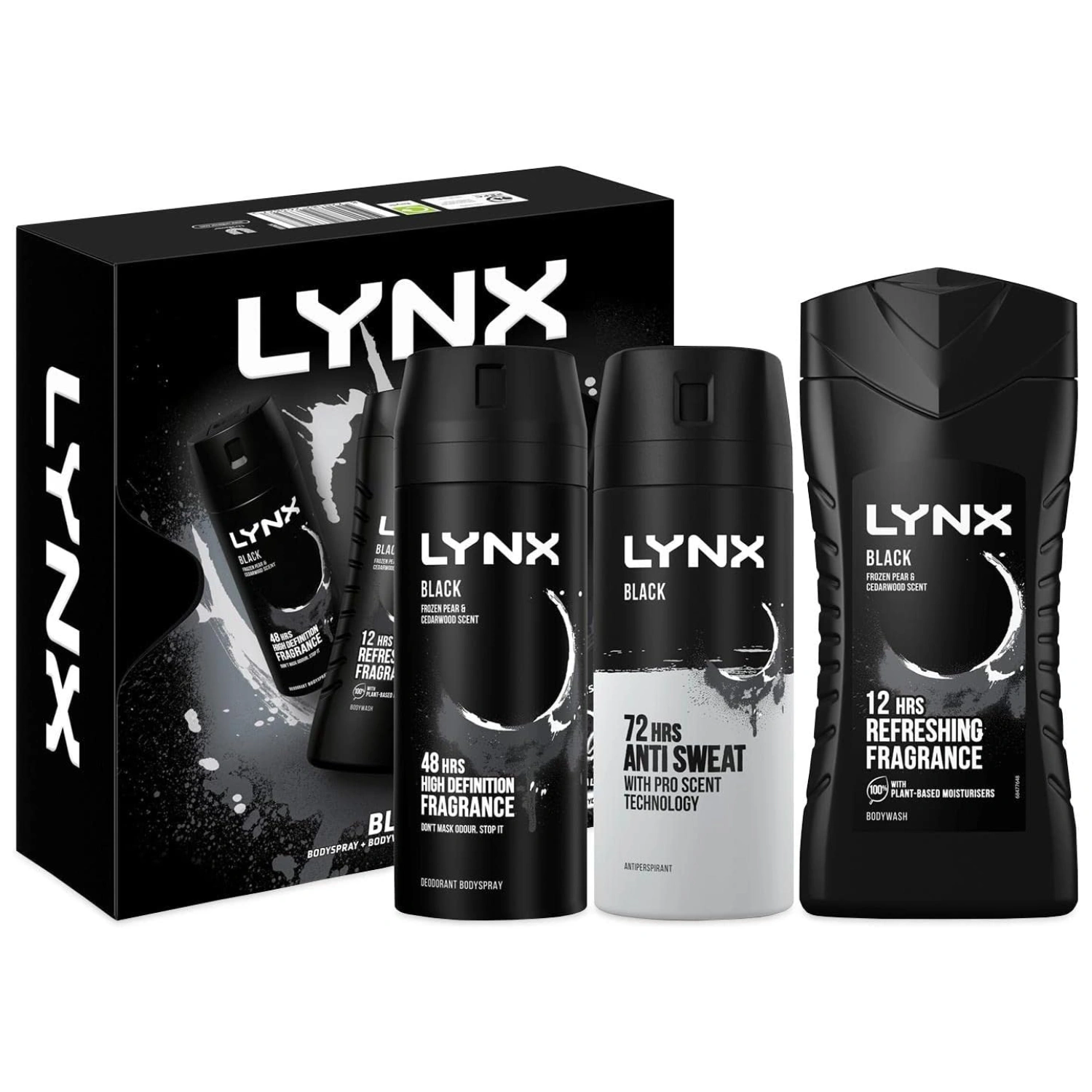 Lynx Black Trio Gift Set Body Wash Body Spray & Anti-Perspirant
