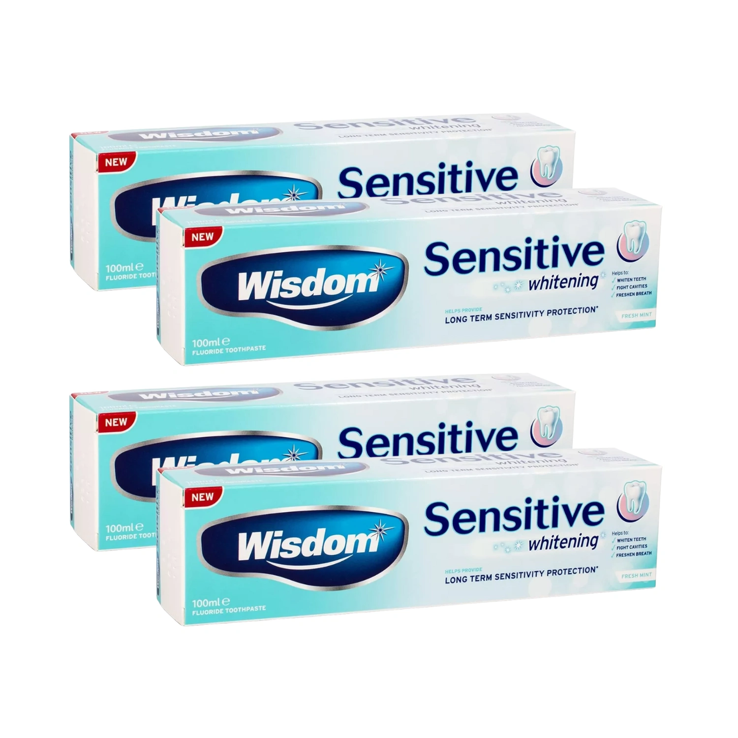 Wisdom Sensitive Whitening Toothpaste 100ml 4 Tubes