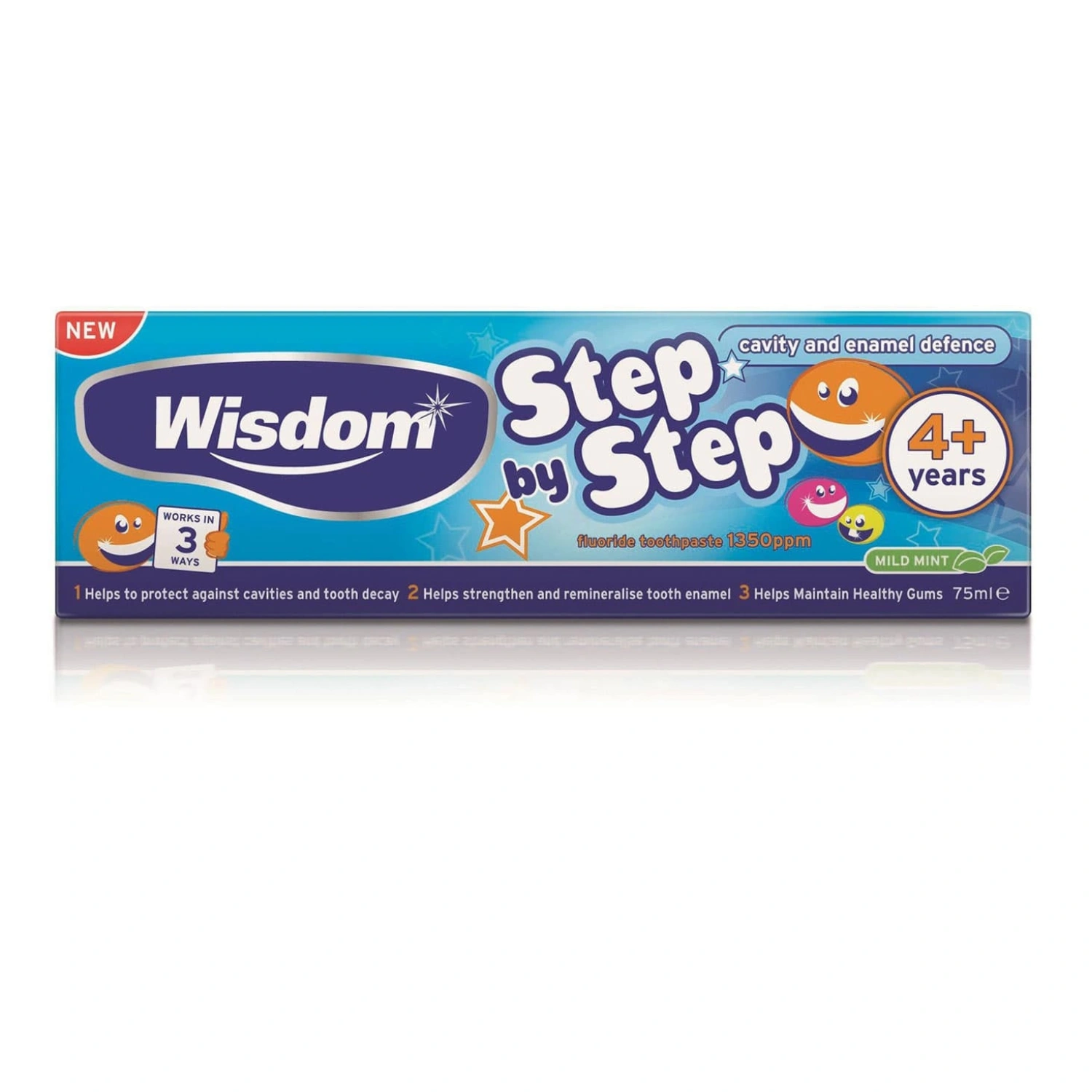Wisdom Step By Step 4+ Years Fluoride Toothpaste 75ml