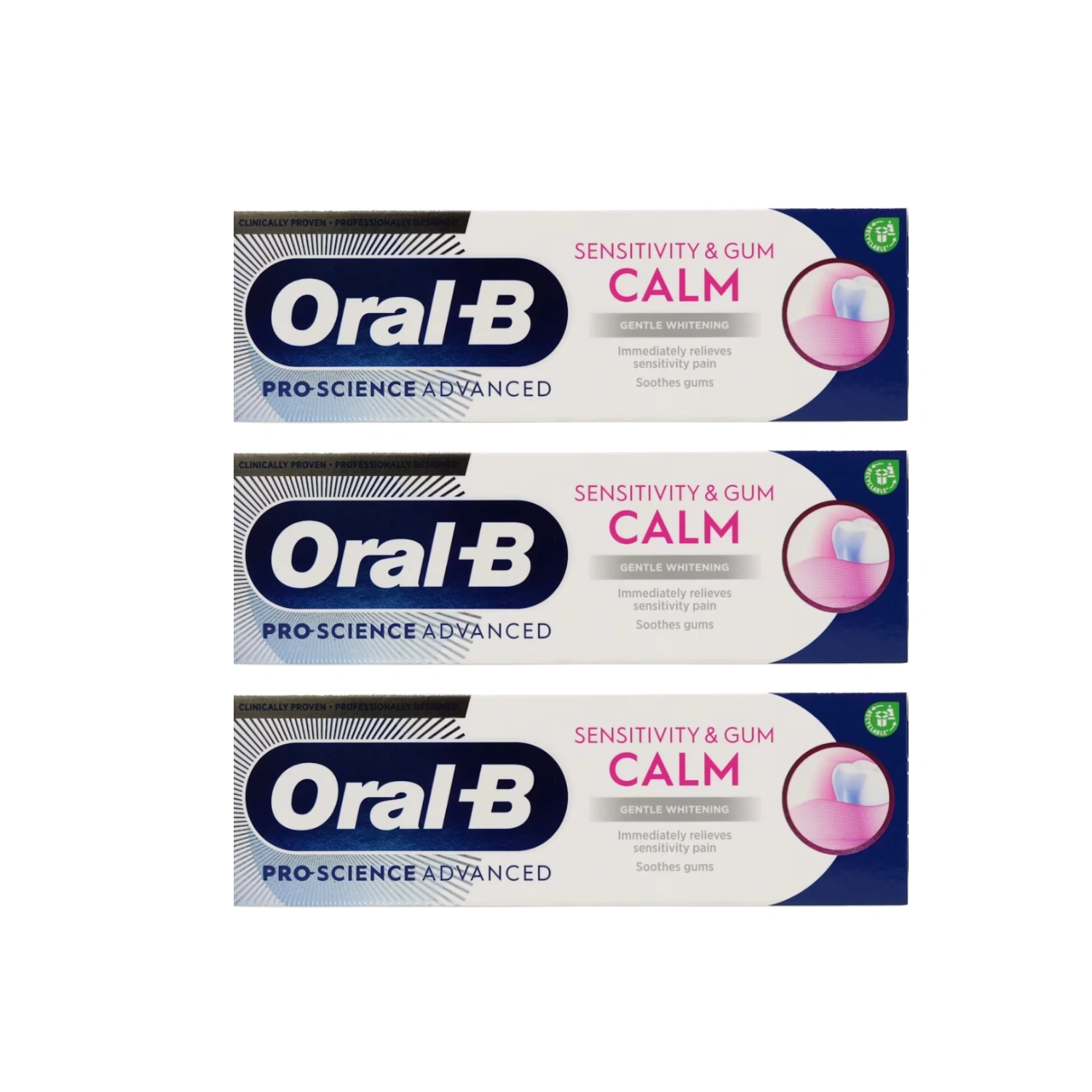Oral-B Sensitivity & Gum Calm Gentle Whitening Toothpaste 75ml - Pack of 3