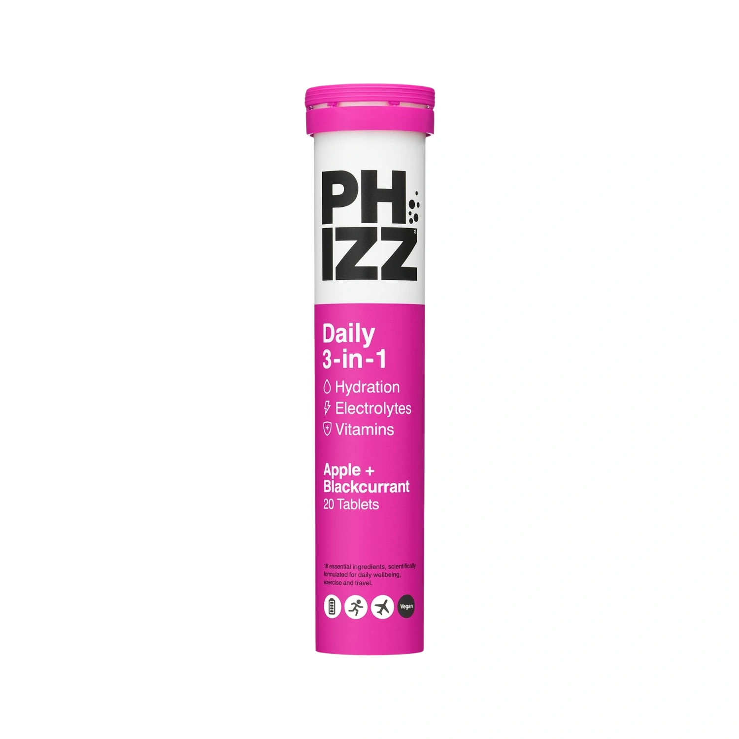 Phizz Apple + Blackcurrant 3in1 Hydration, 20 Tablets