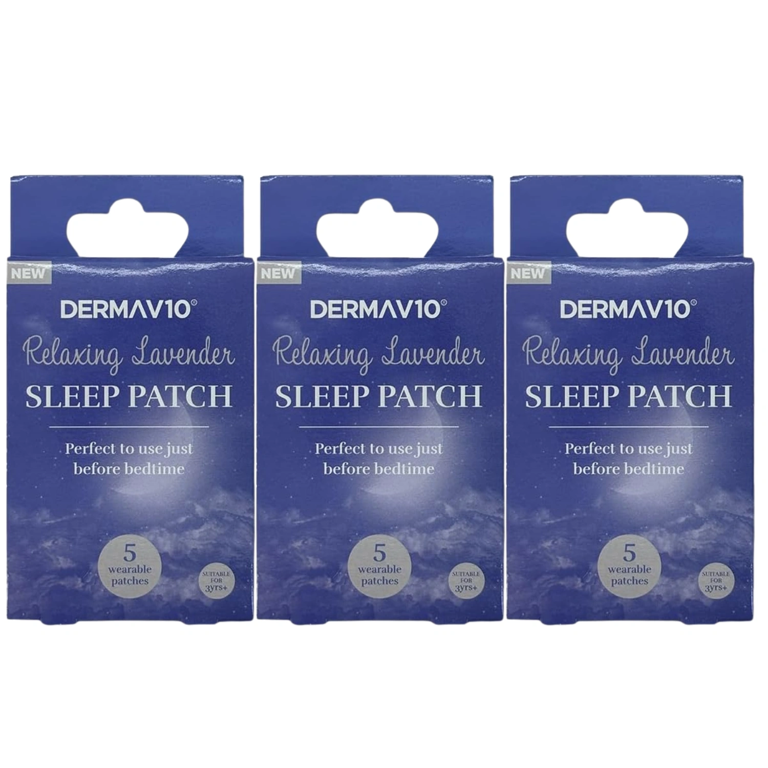 3x Derma V10 Relaxing Lavender Sleep Patches 5 Patches